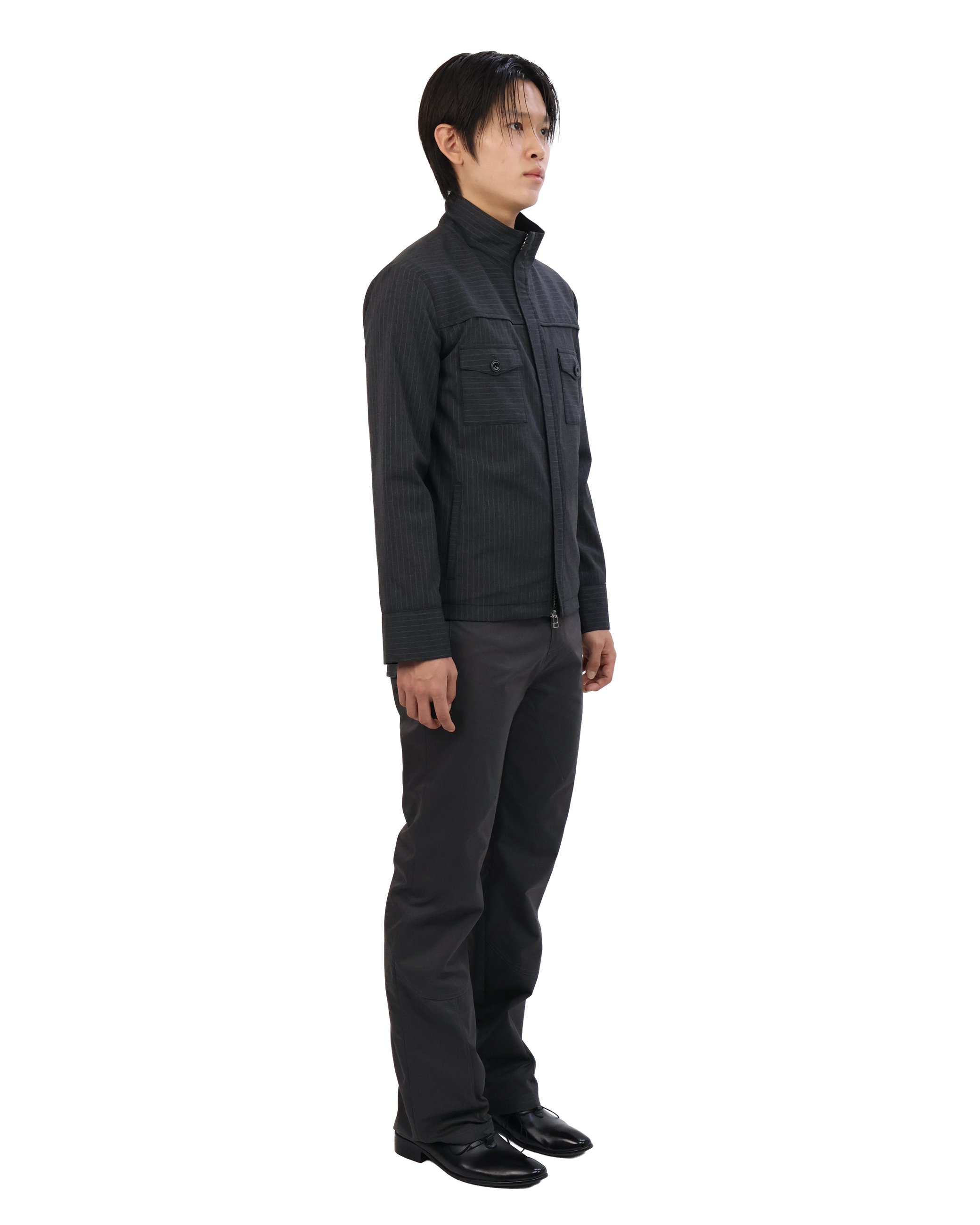 Striped Jacket - Deep Charcoal