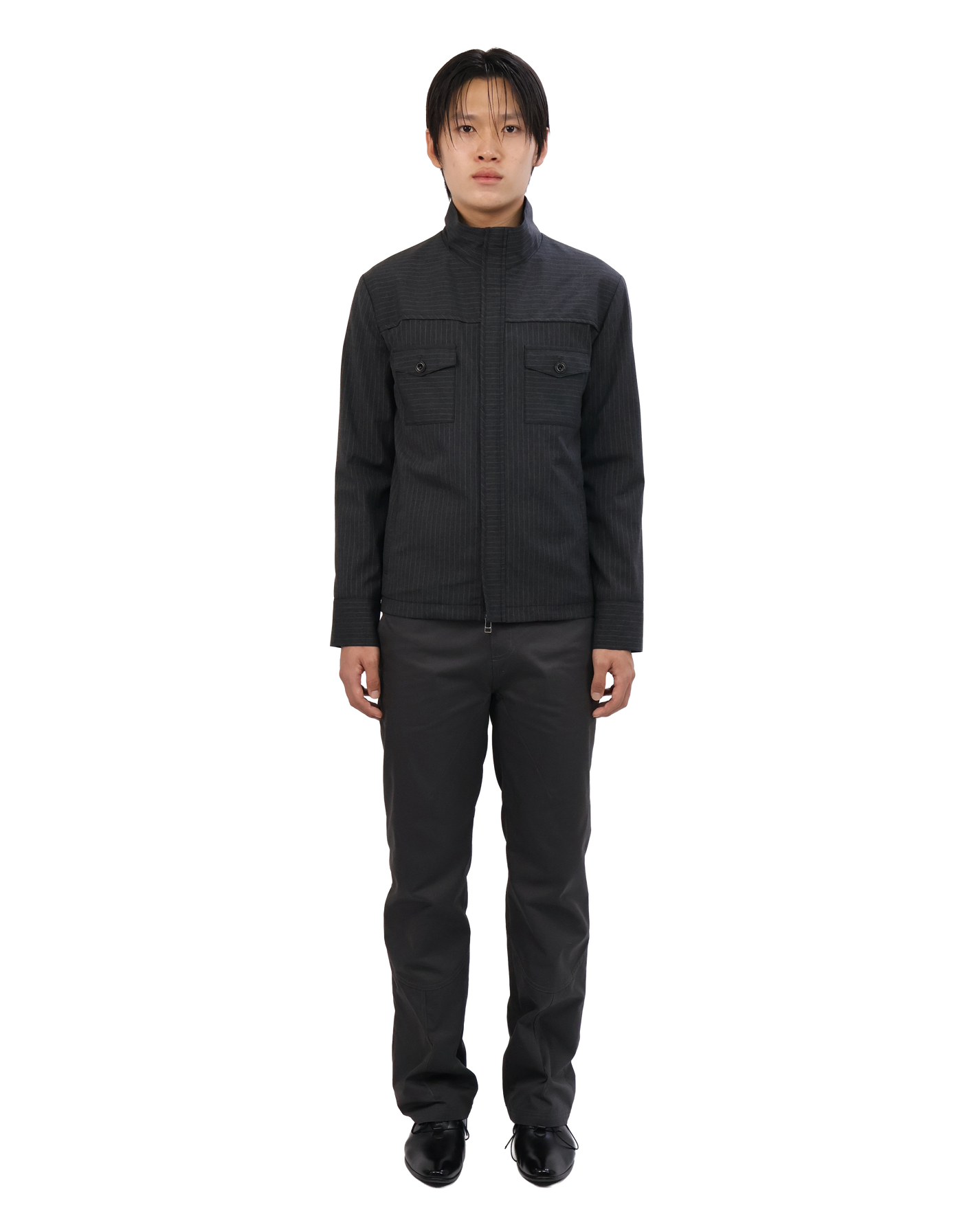 Striped Jacket - Deep Charcoal