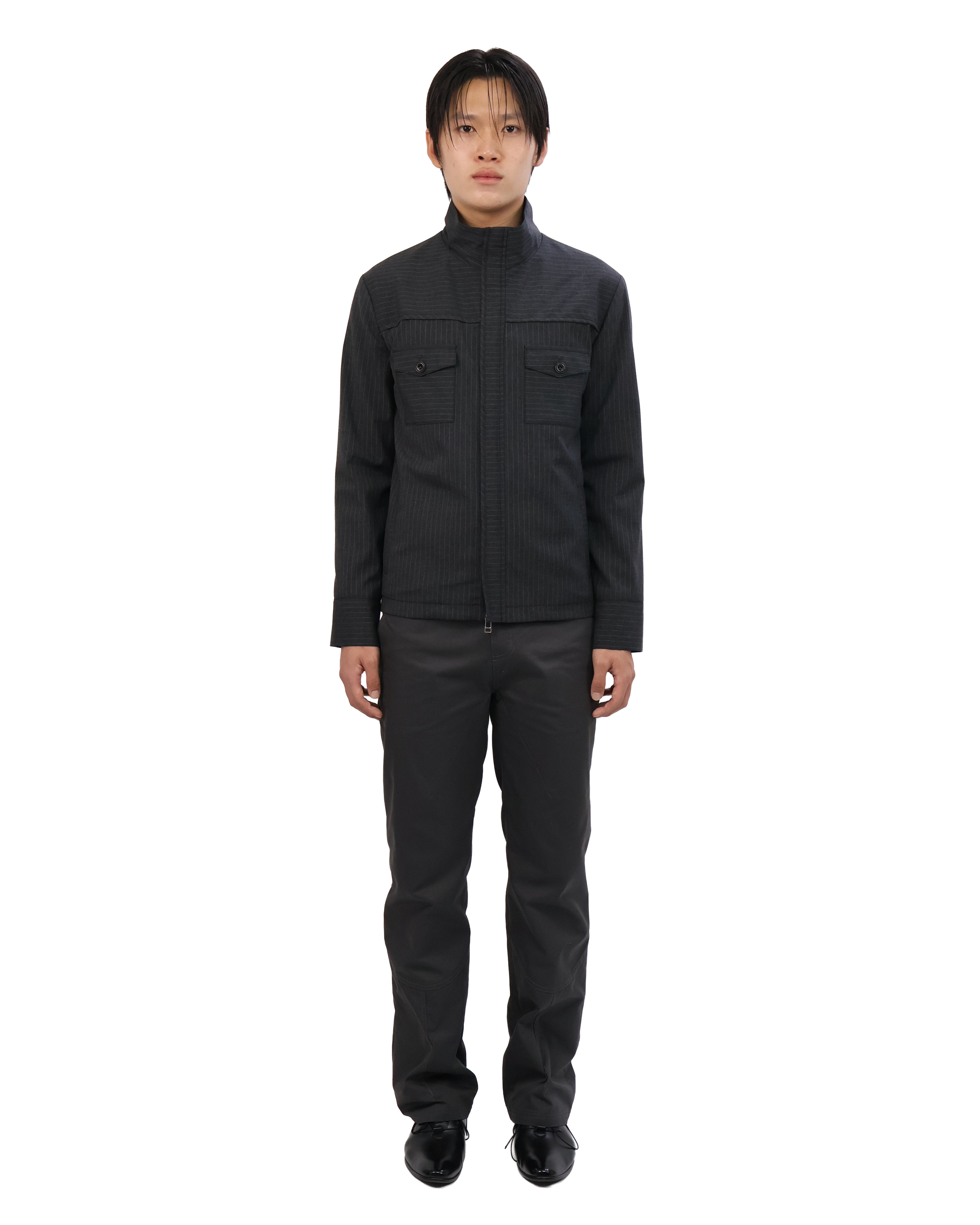 Striped Jacket - Deep Charcoal