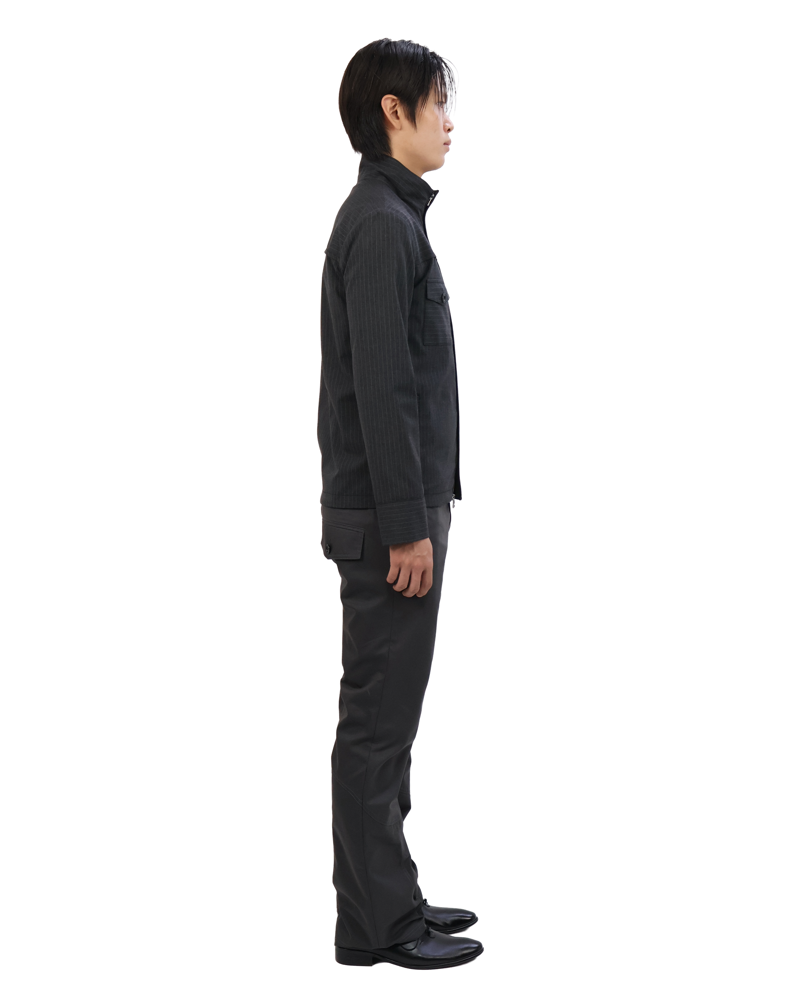 Striped Jacket - Deep Charcoal