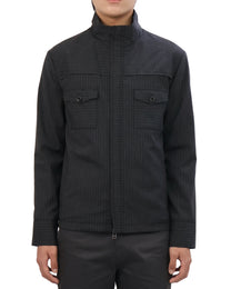 Striped Jacket - Deep Charcoal