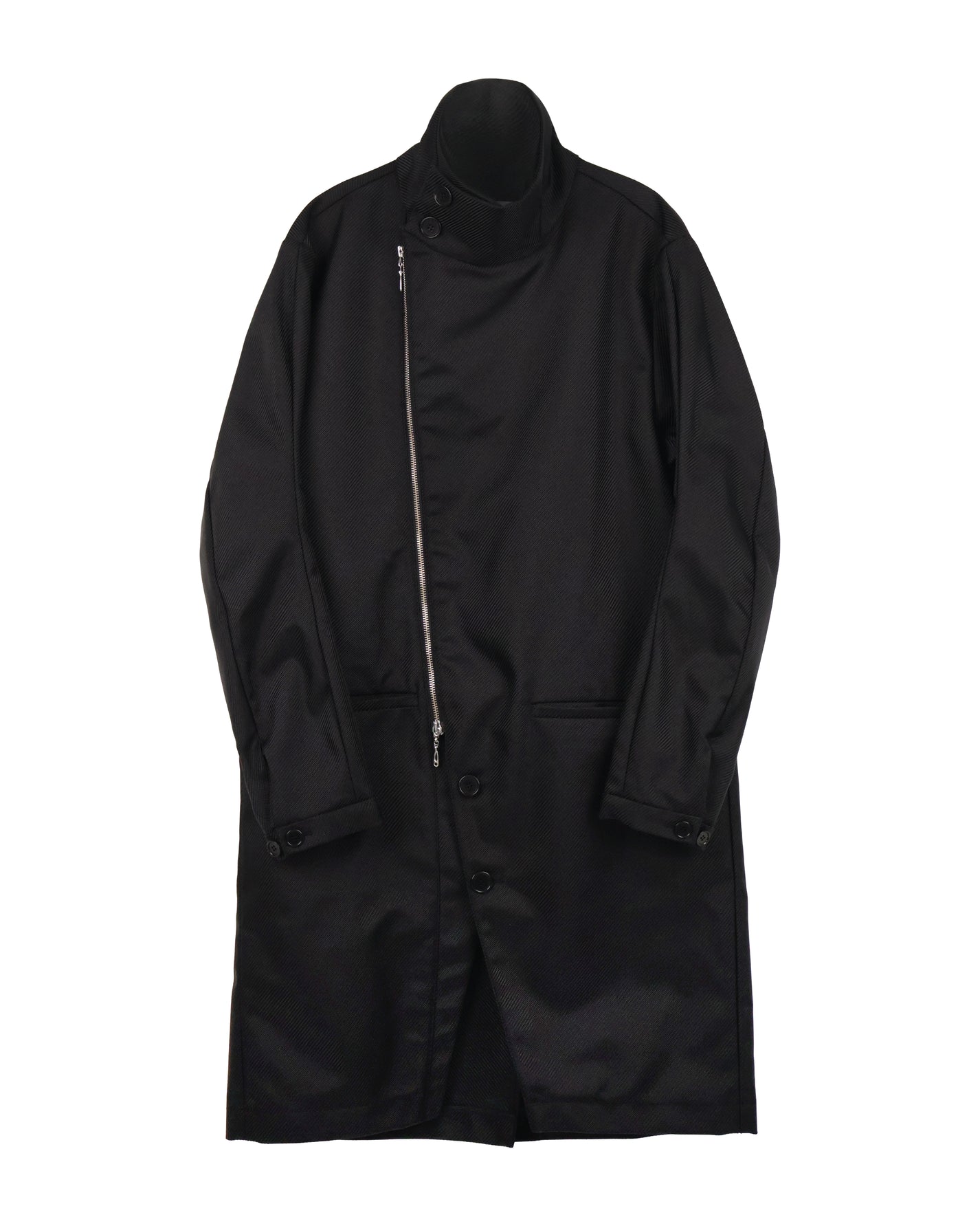 Technical Long Coat - Steel Black