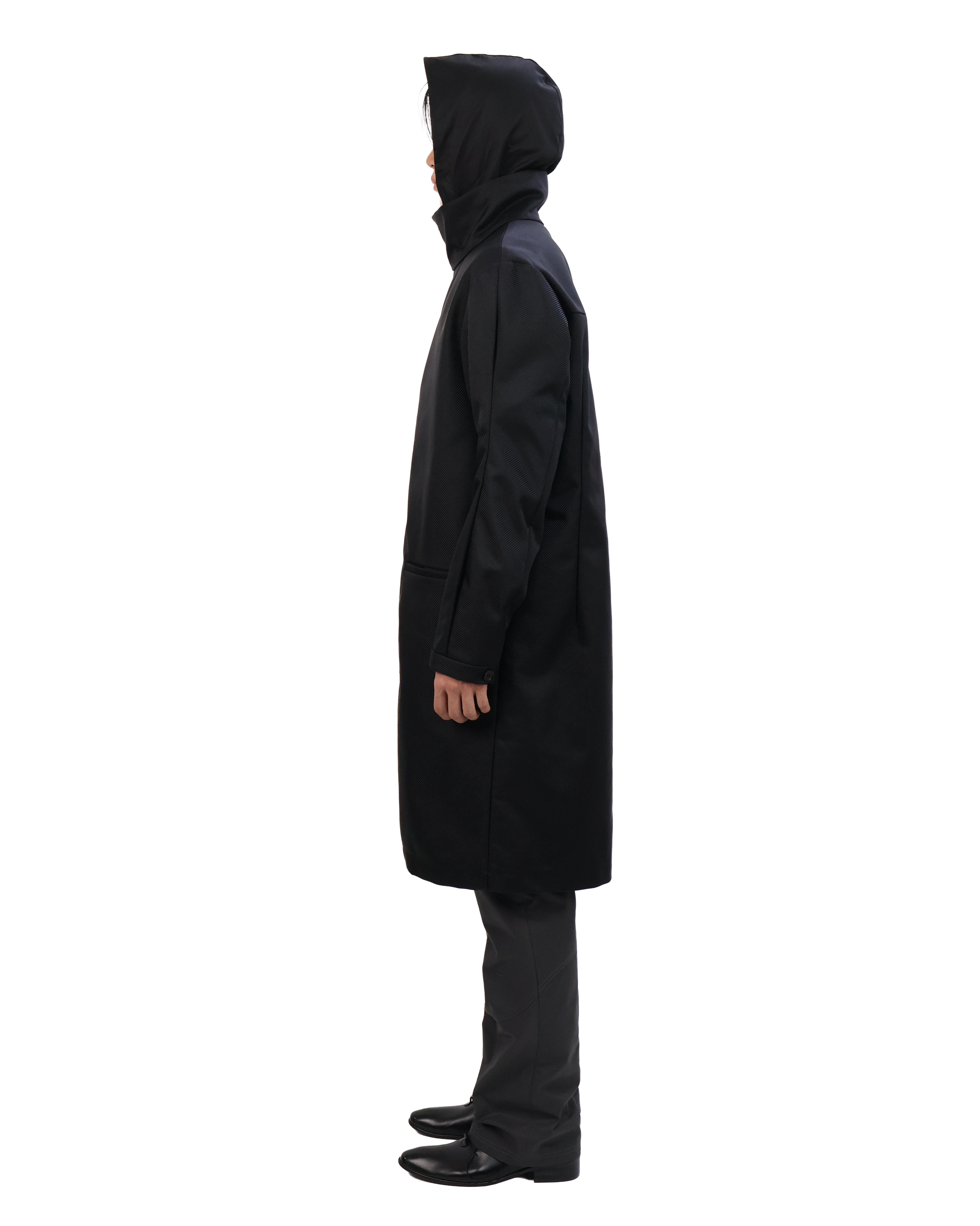 Technical Long Coat - Steel Black
