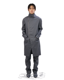Technical Long Coat -Shadow Grid