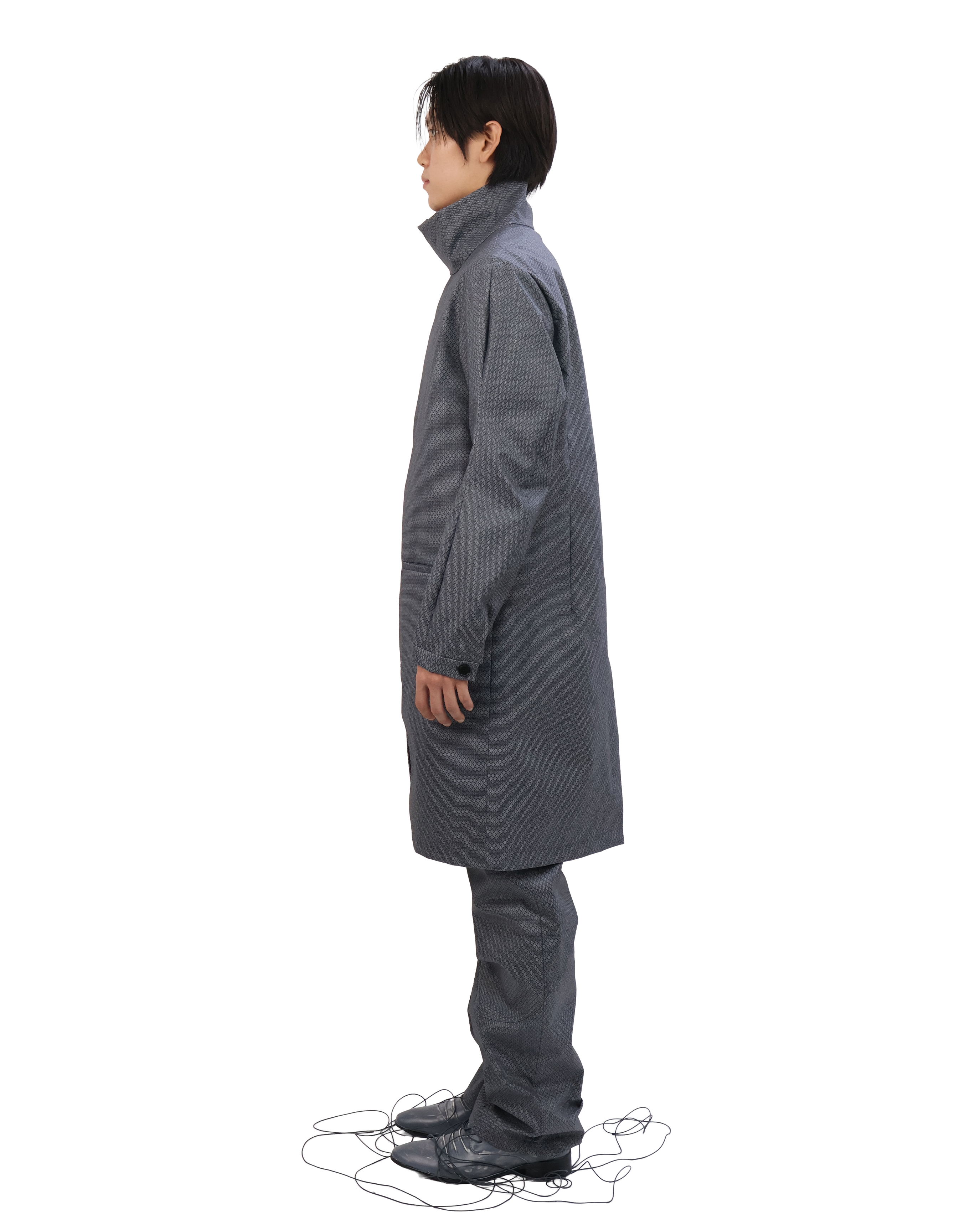 Technical Long Coat -Shadow Grid