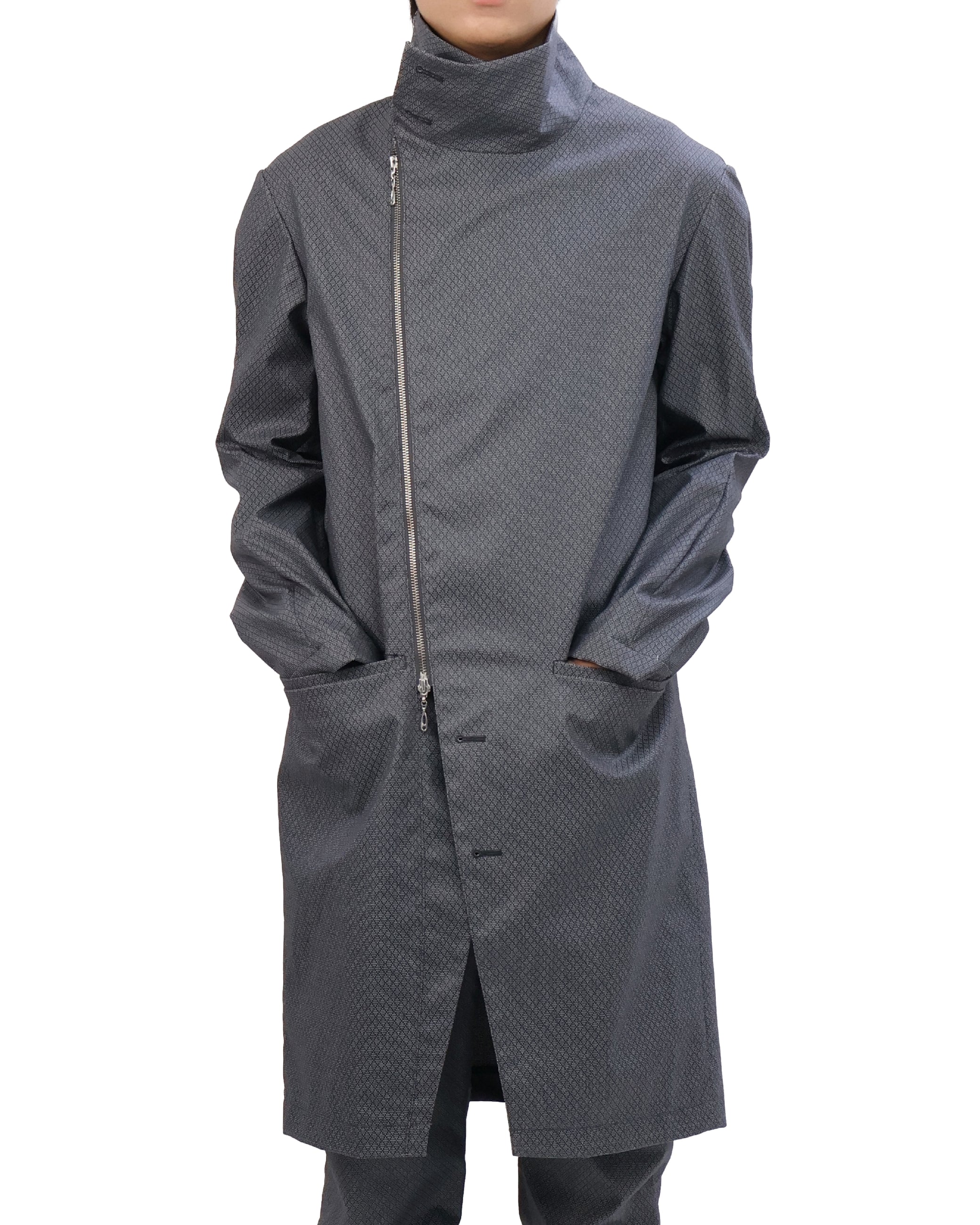 Technical Long Coat -Shadow Grid