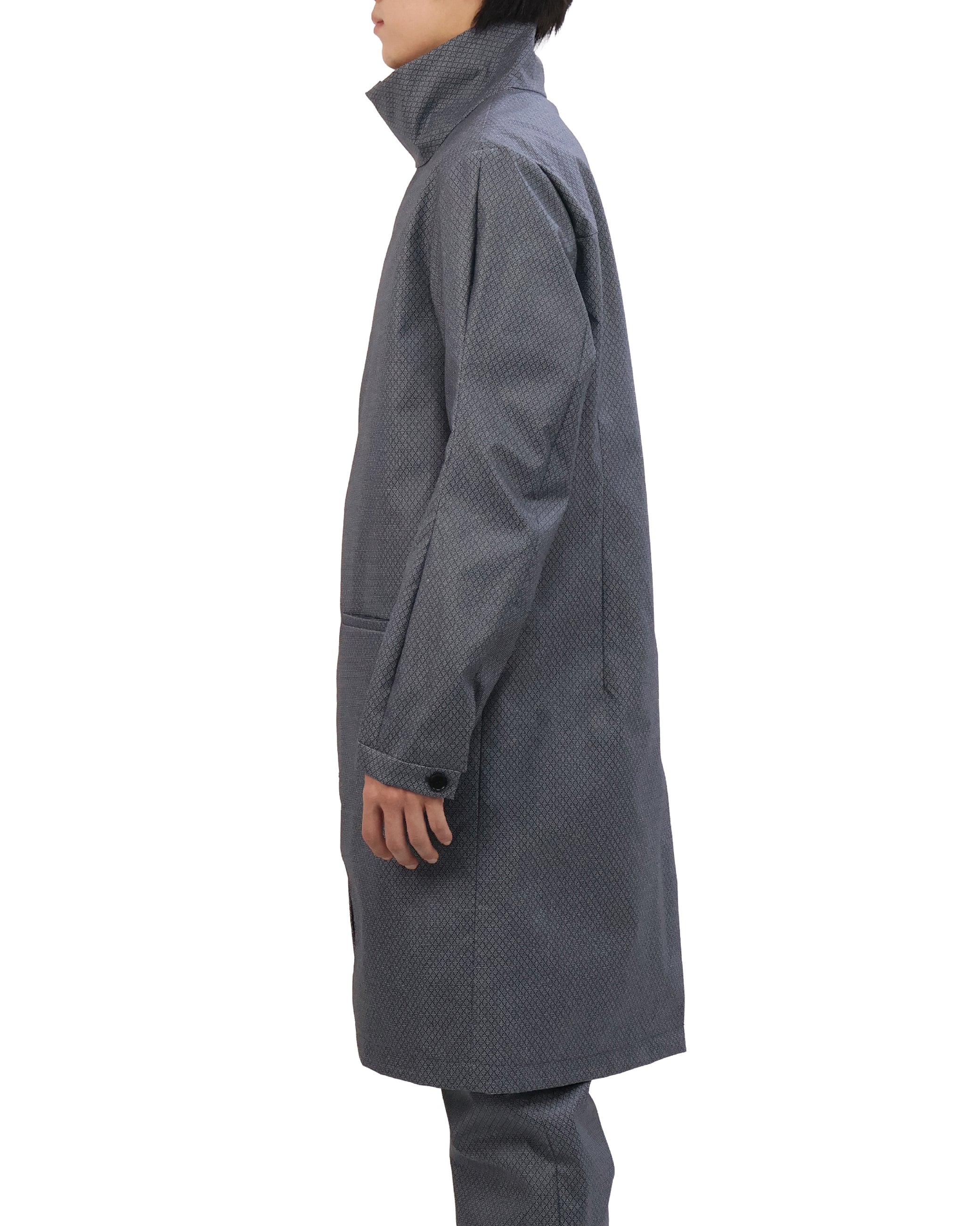 Technical Long Coat -Shadow Grid