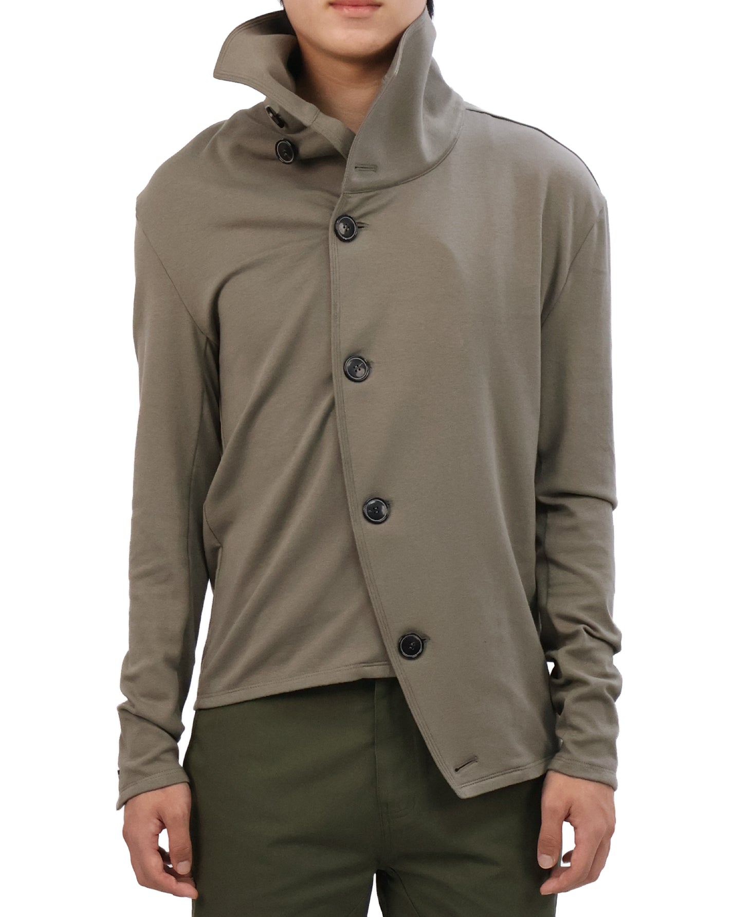 Button Cardigan - Light Olive