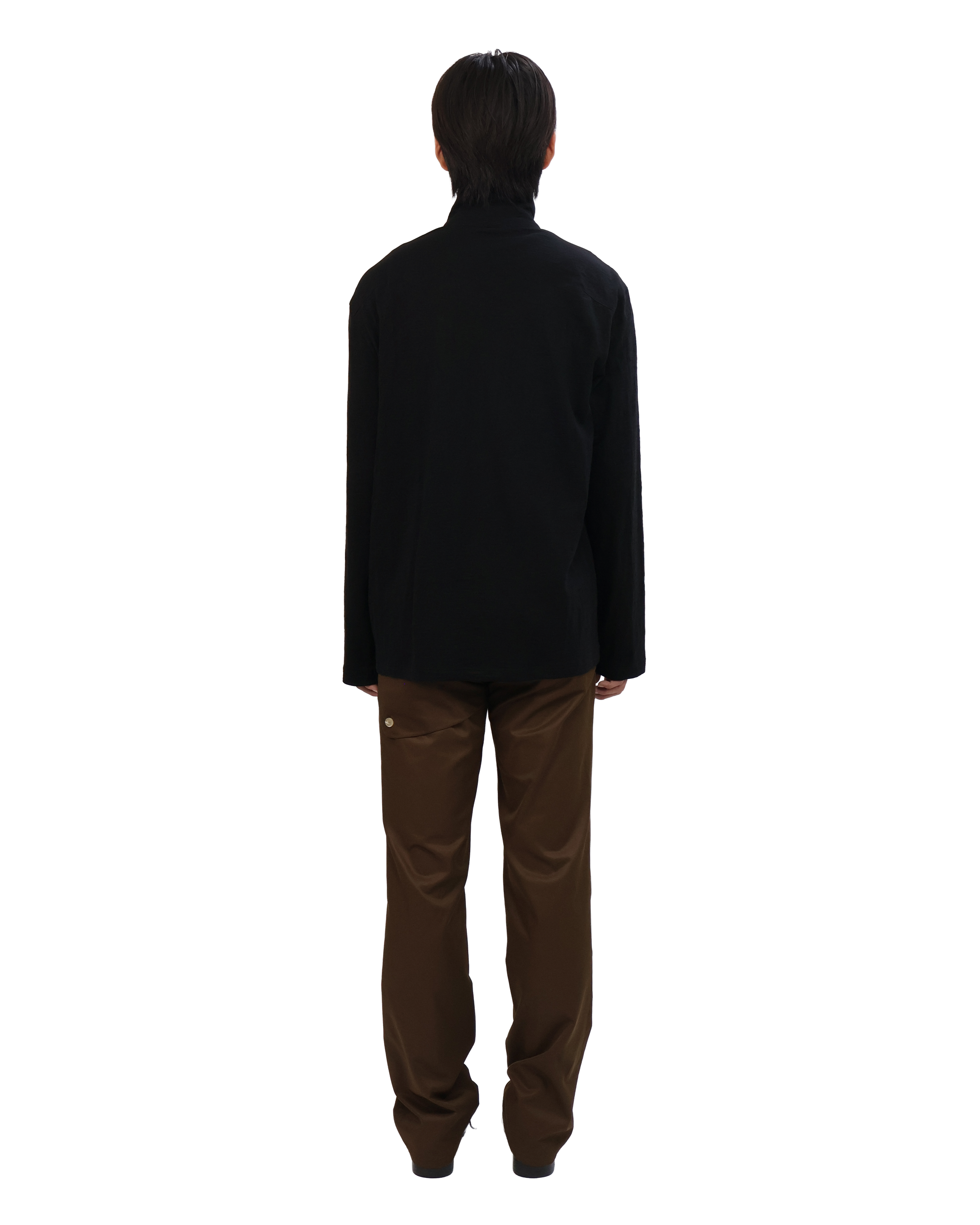 Textured Zip Shirt - Black