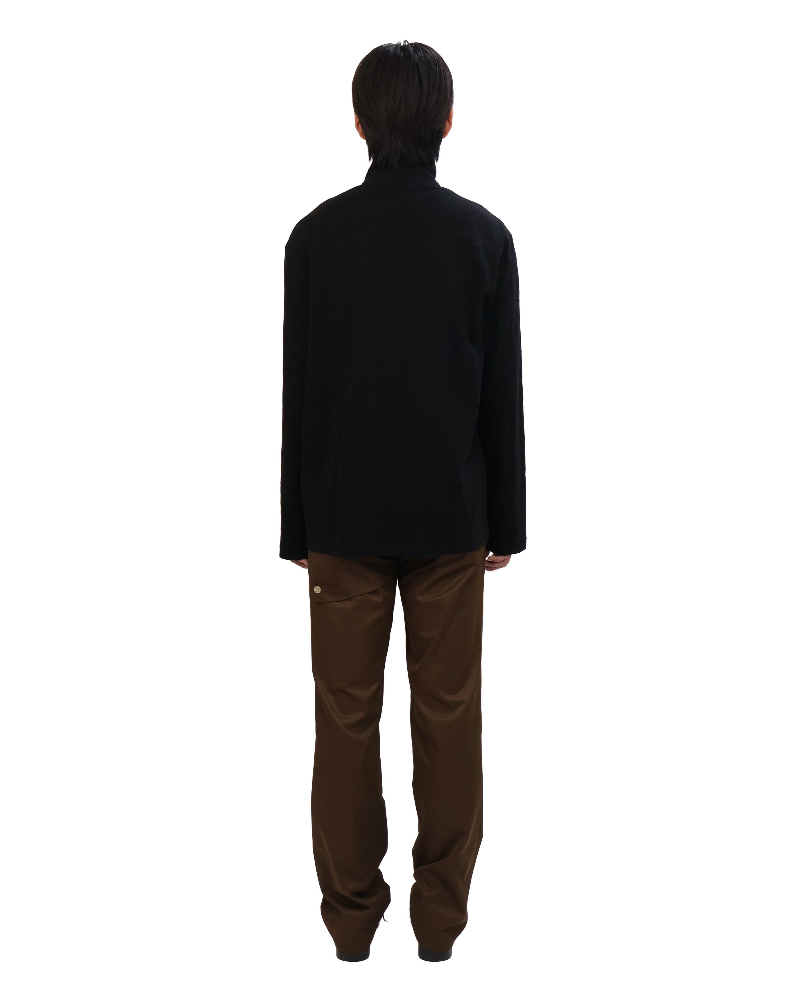 Textured Zip Shirt - Black