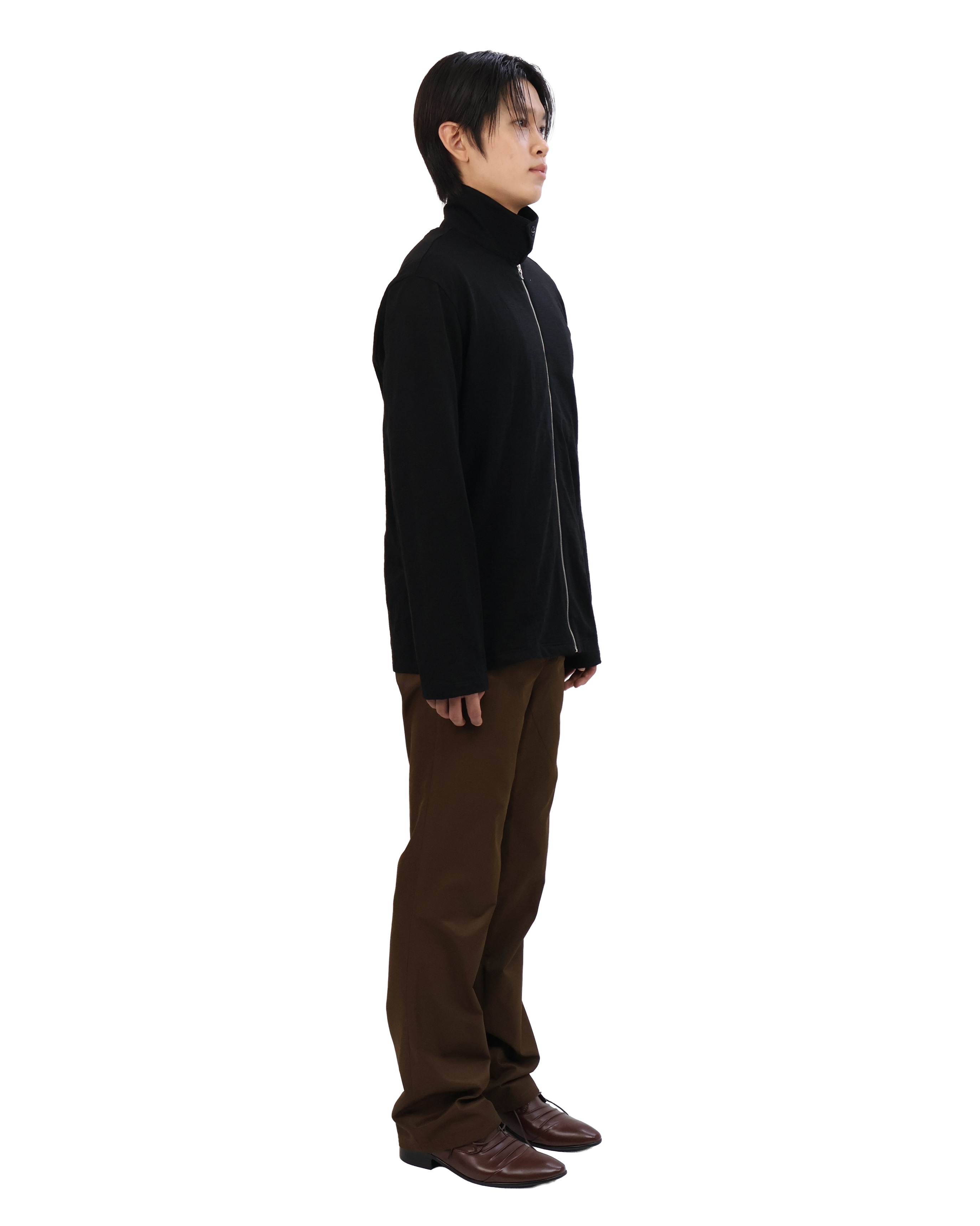 Textured Zip Shirt - Black