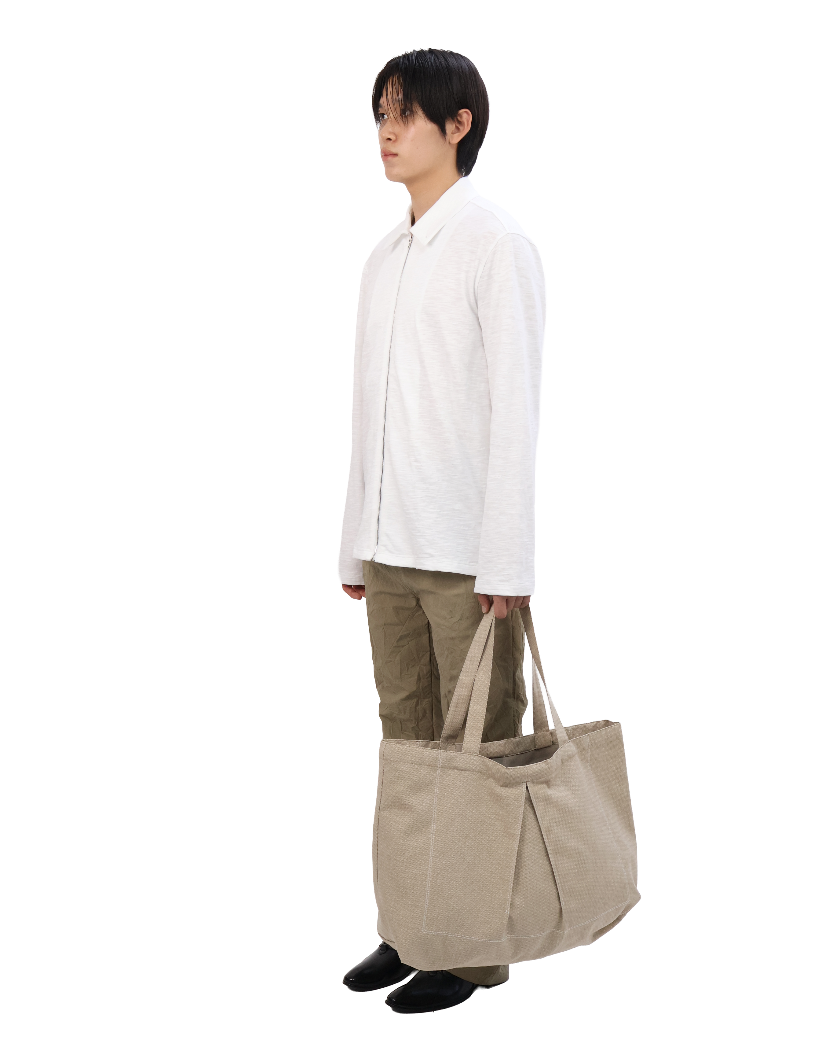 Textured Zip Shirt - White