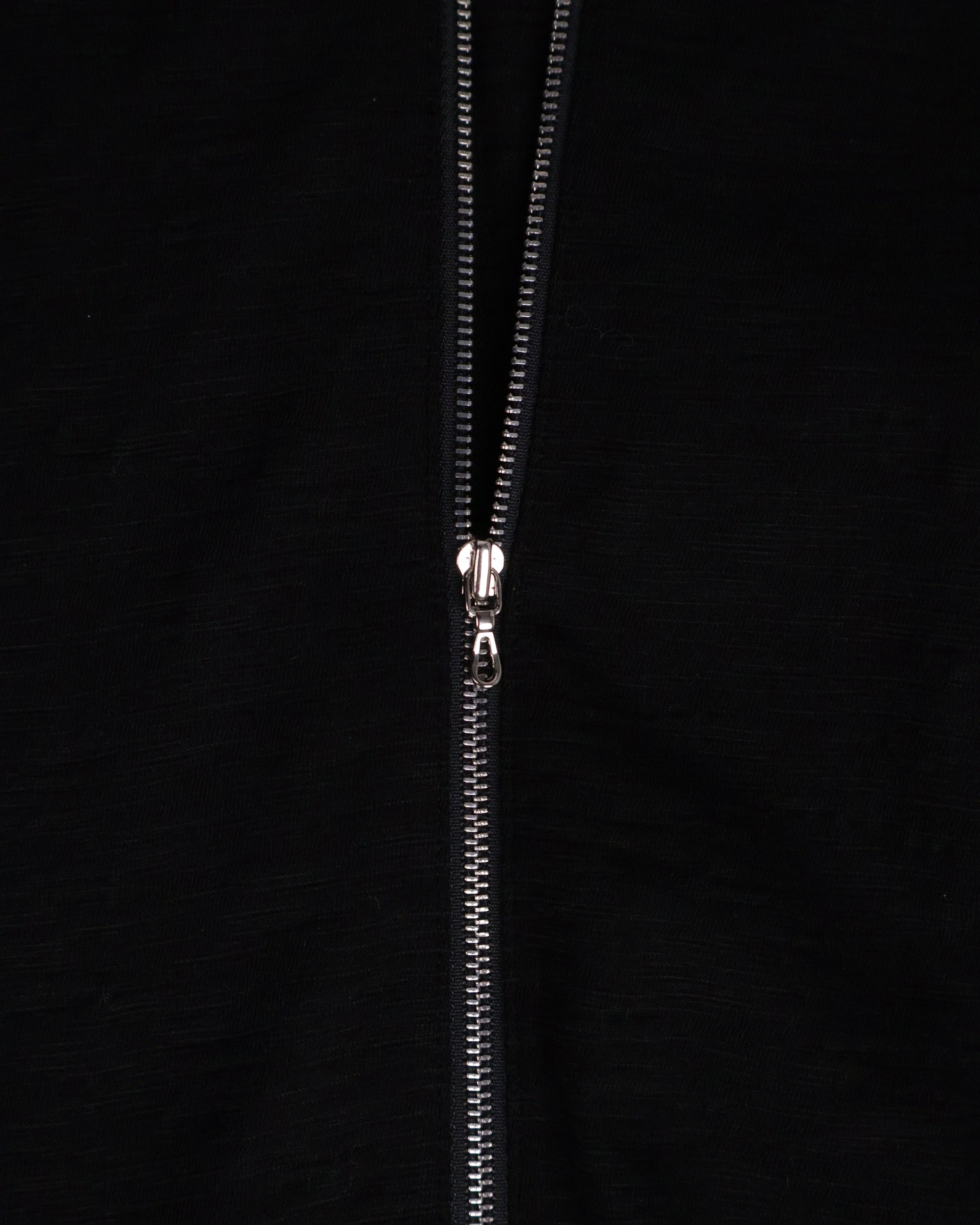 Textured Zip Shirt - Black