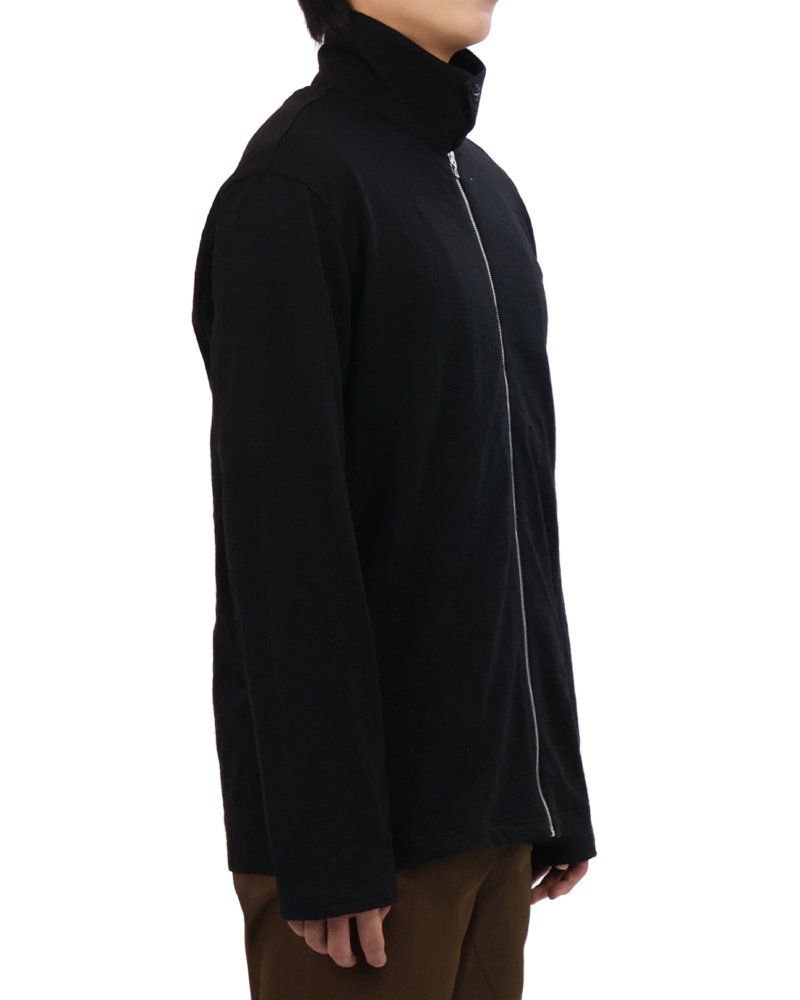 Textured Zip Shirt - Black