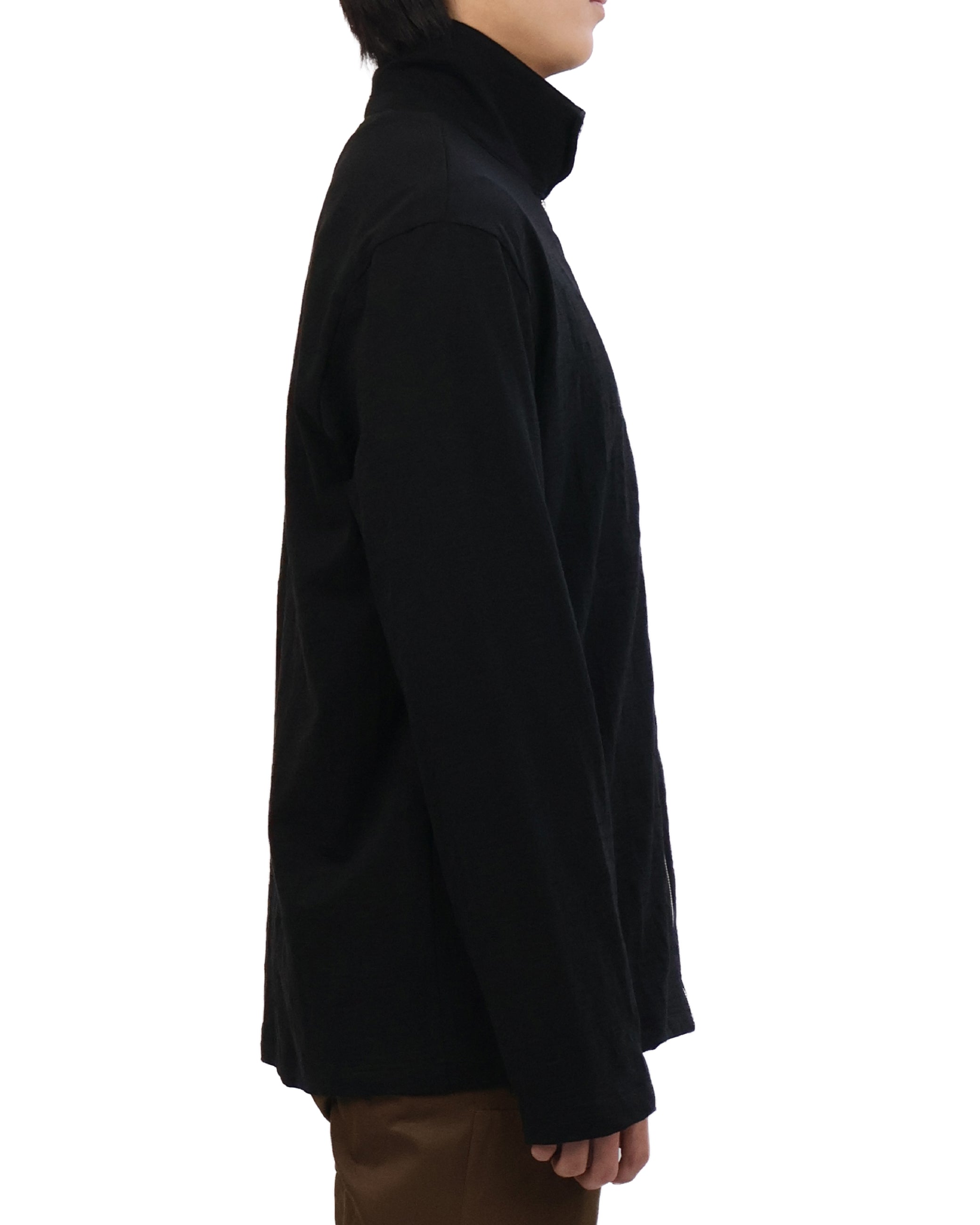 Textured Zip Shirt - Black