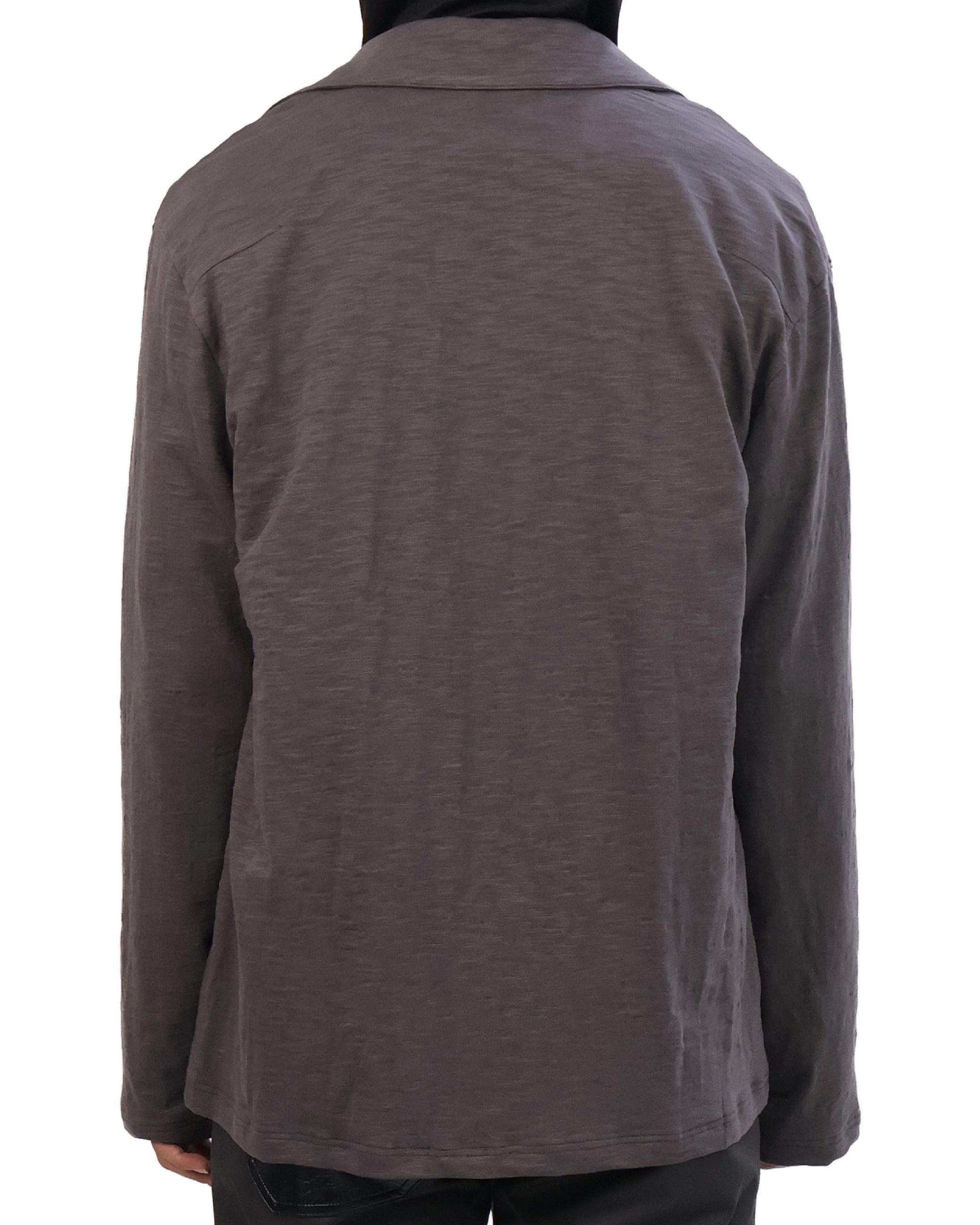 Textured Zip Shirt - Charcoal