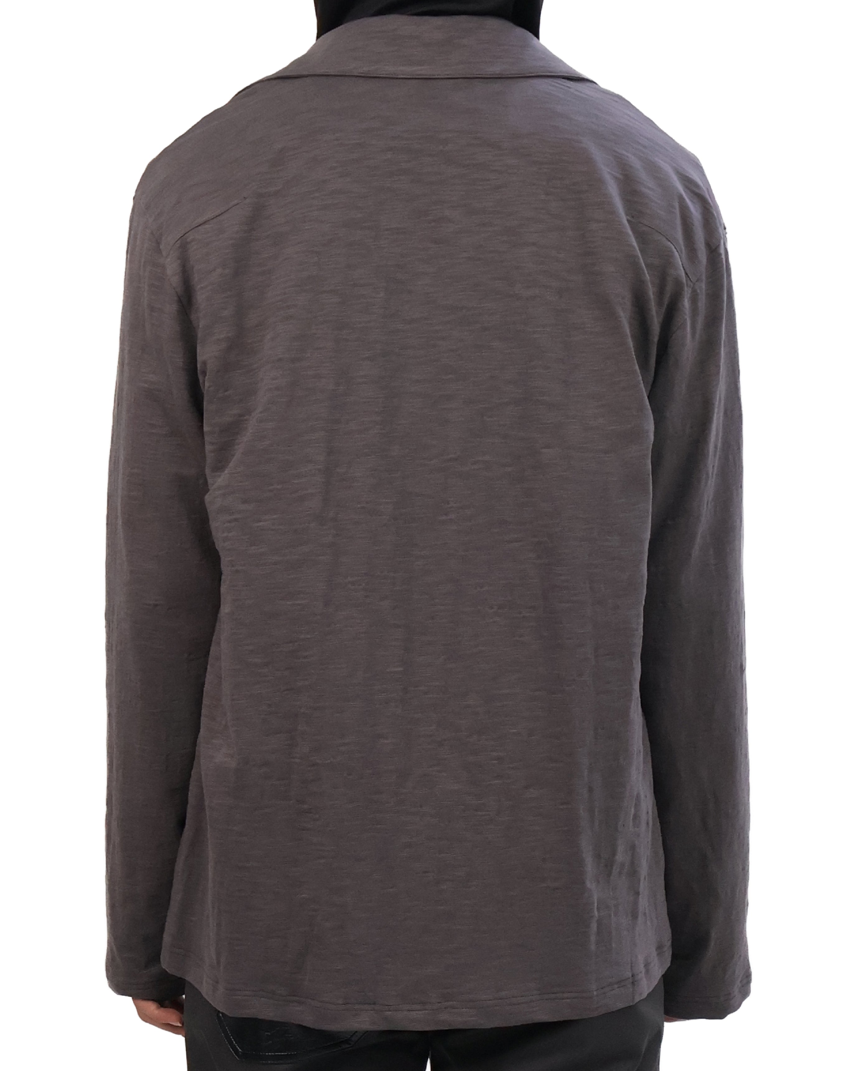 Textured Zip Shirt - Charcoal