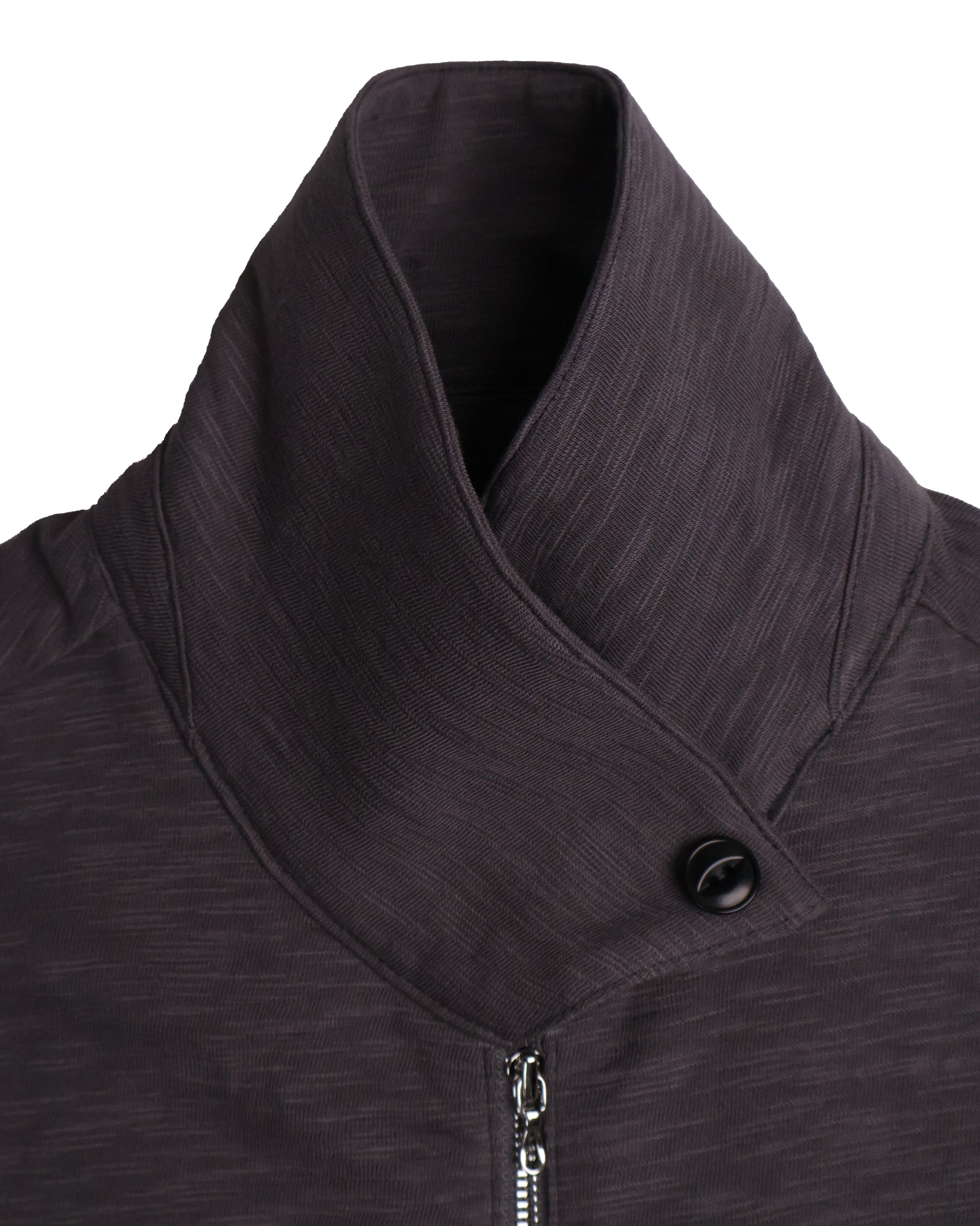 Textured Zip Shirt - Charcoal