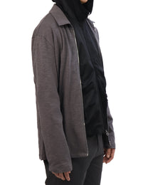 Textured Zip Shirt - Charcoal
