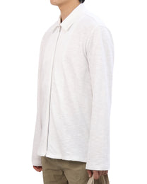Textured Zip Shirt - White