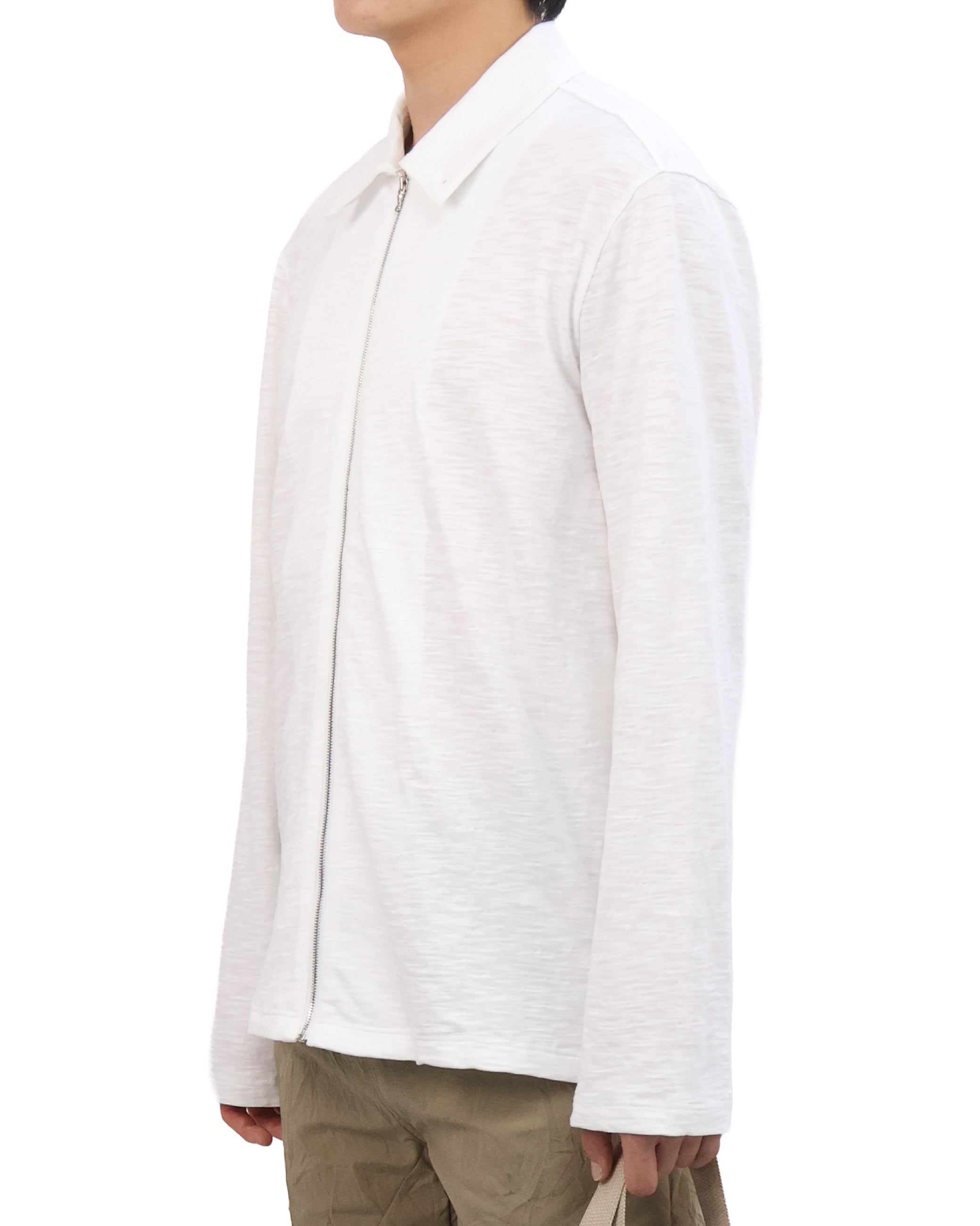 Textured Zip Shirt - White