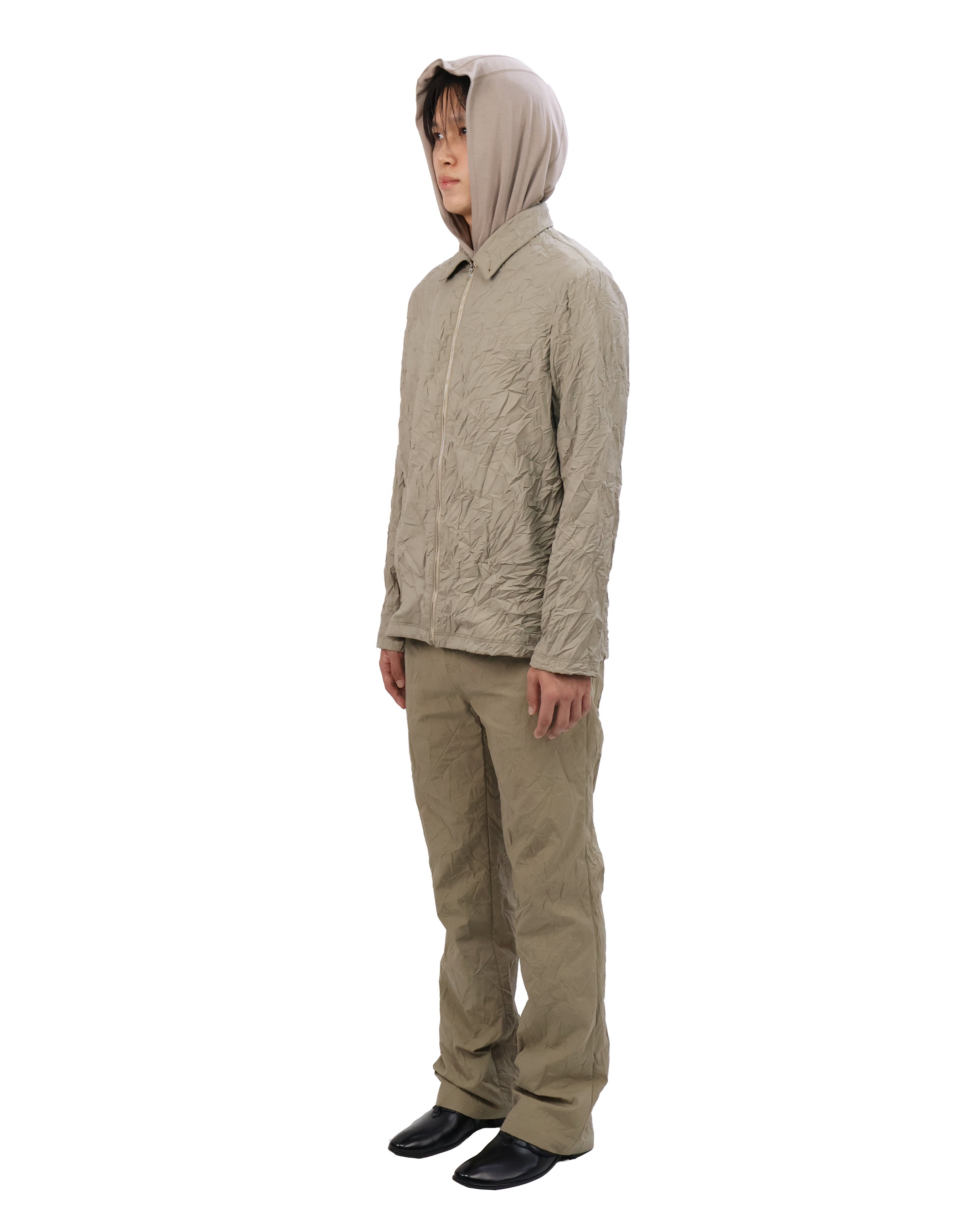 Pleated Collar Shirt - Sand Beige