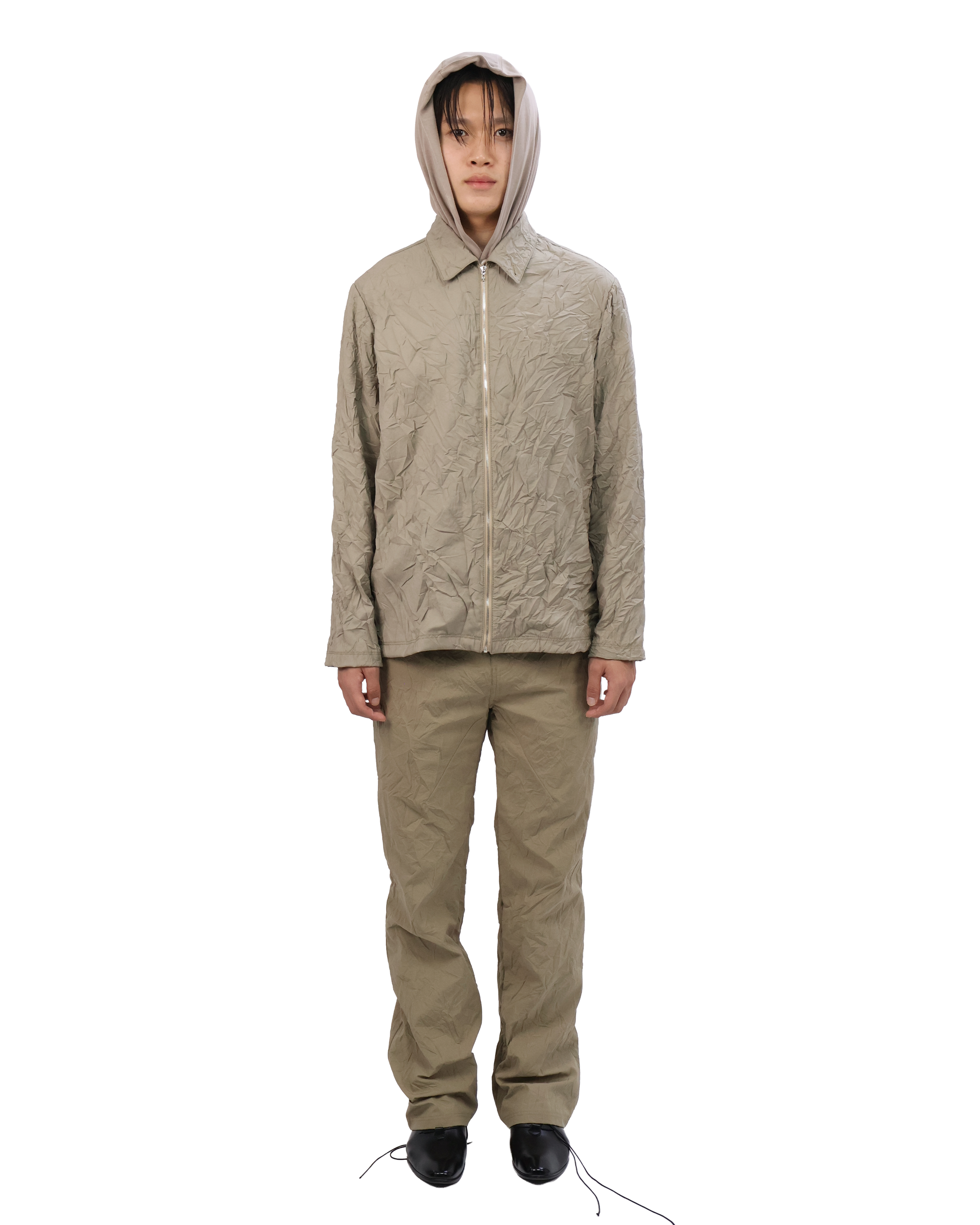 Pleated Collar Shirt - Sand Beige