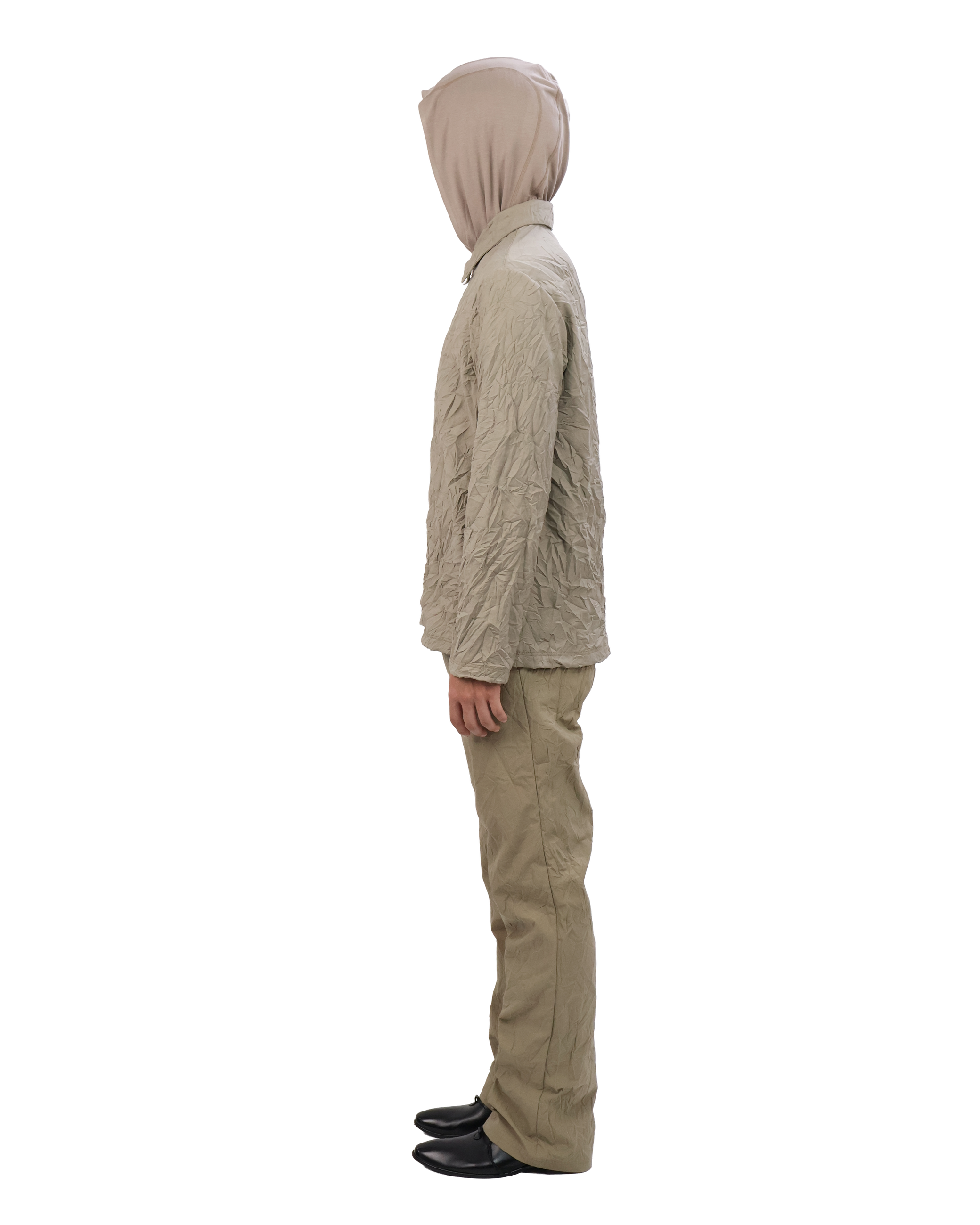 Pleated Collar Shirt - Sand Beige