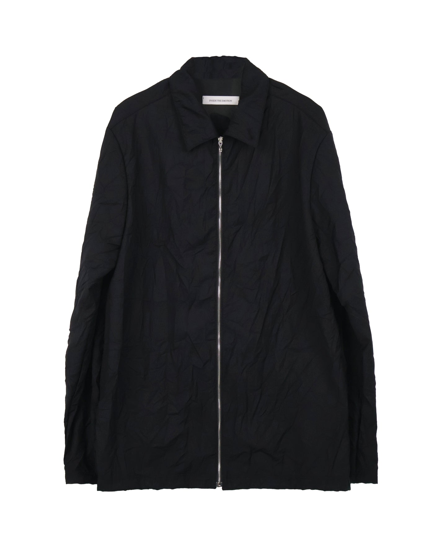 Pleated Collar Shirt - Black