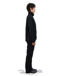 Pleated Collar Shirt - Black