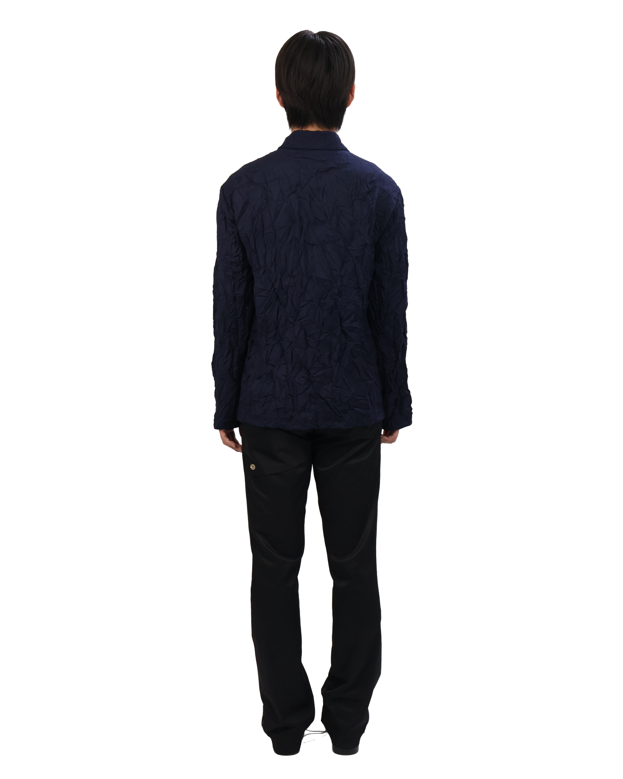 Pleated Collar Shirt - Deep Navy