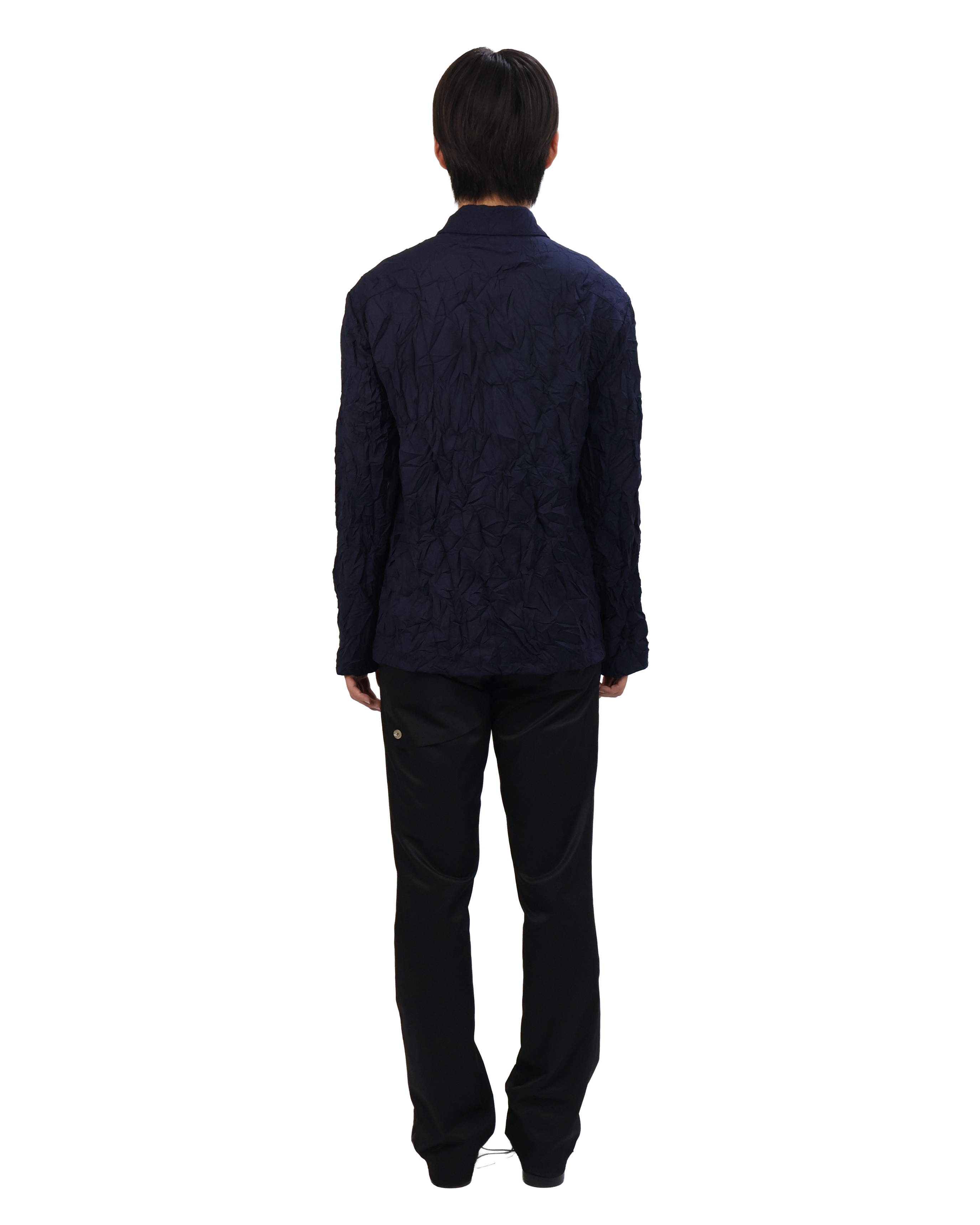 Pleated Collar Shirt - Deep Navy