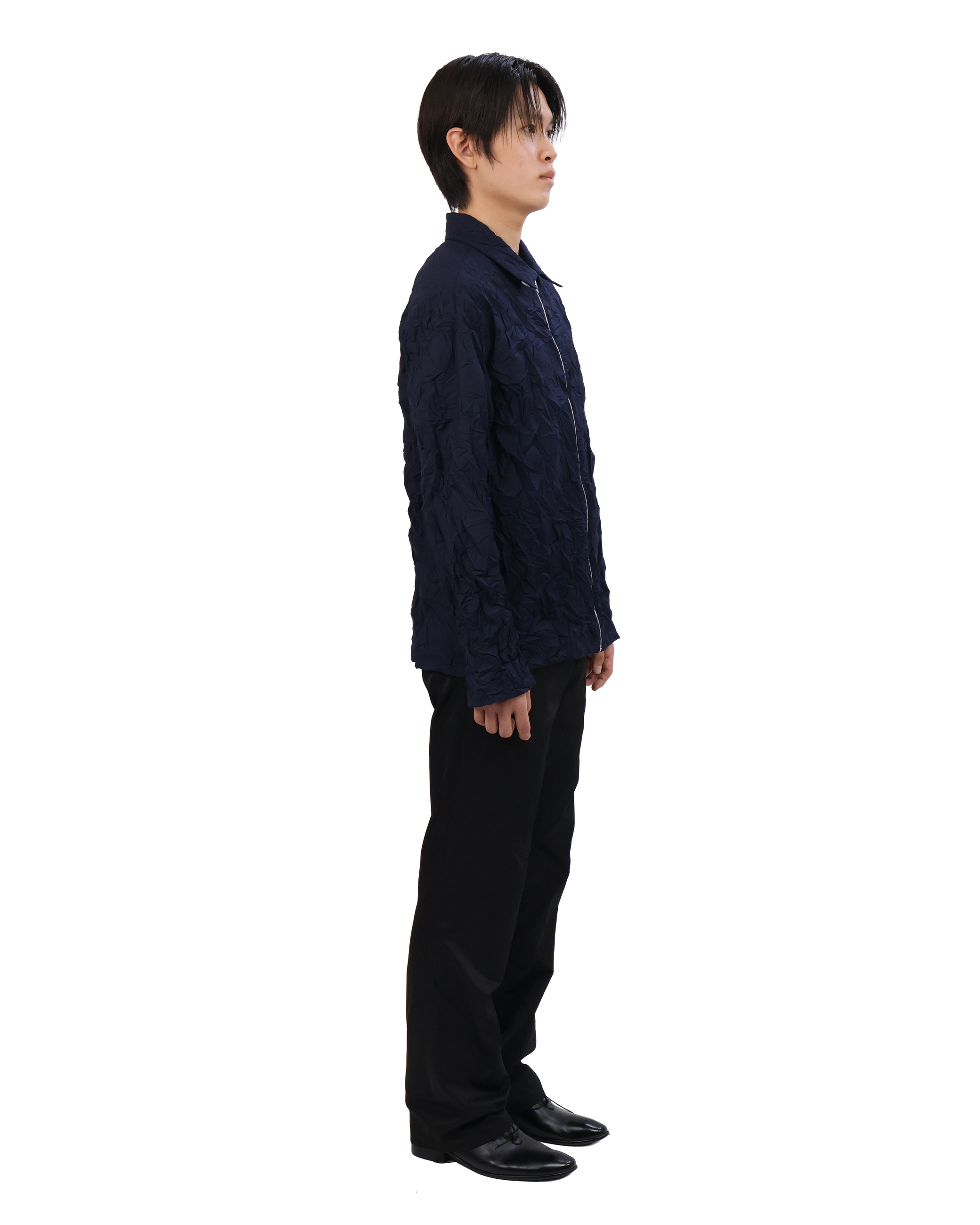 Pleated Collar Shirt - Deep Navy