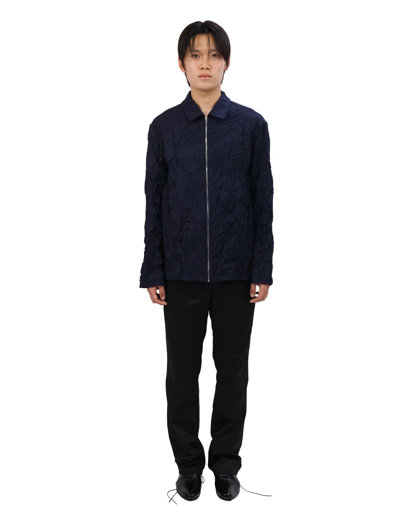 Pleated Collar Shirt - Deep Navy