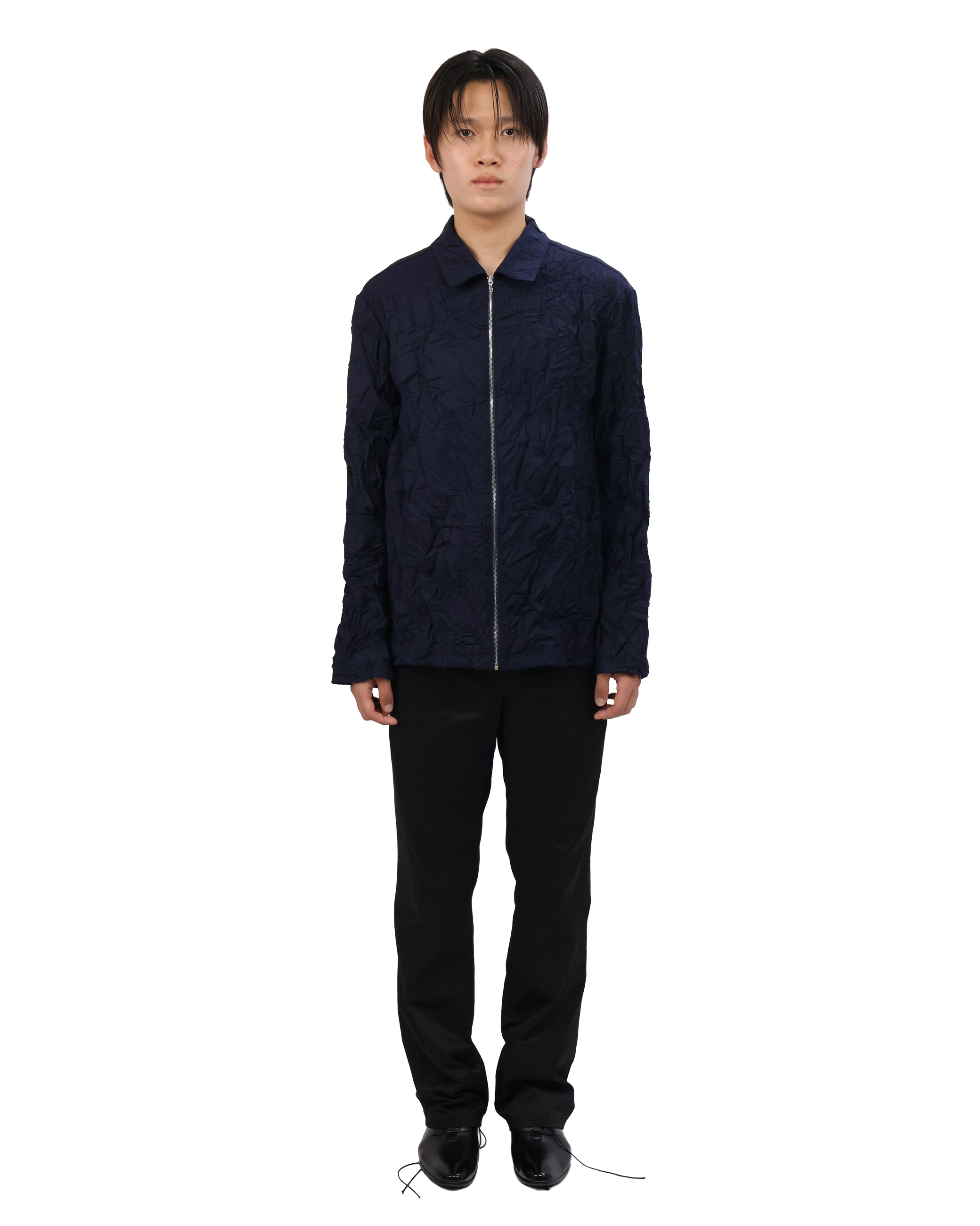 Pleated Collar Shirt - Deep Navy
