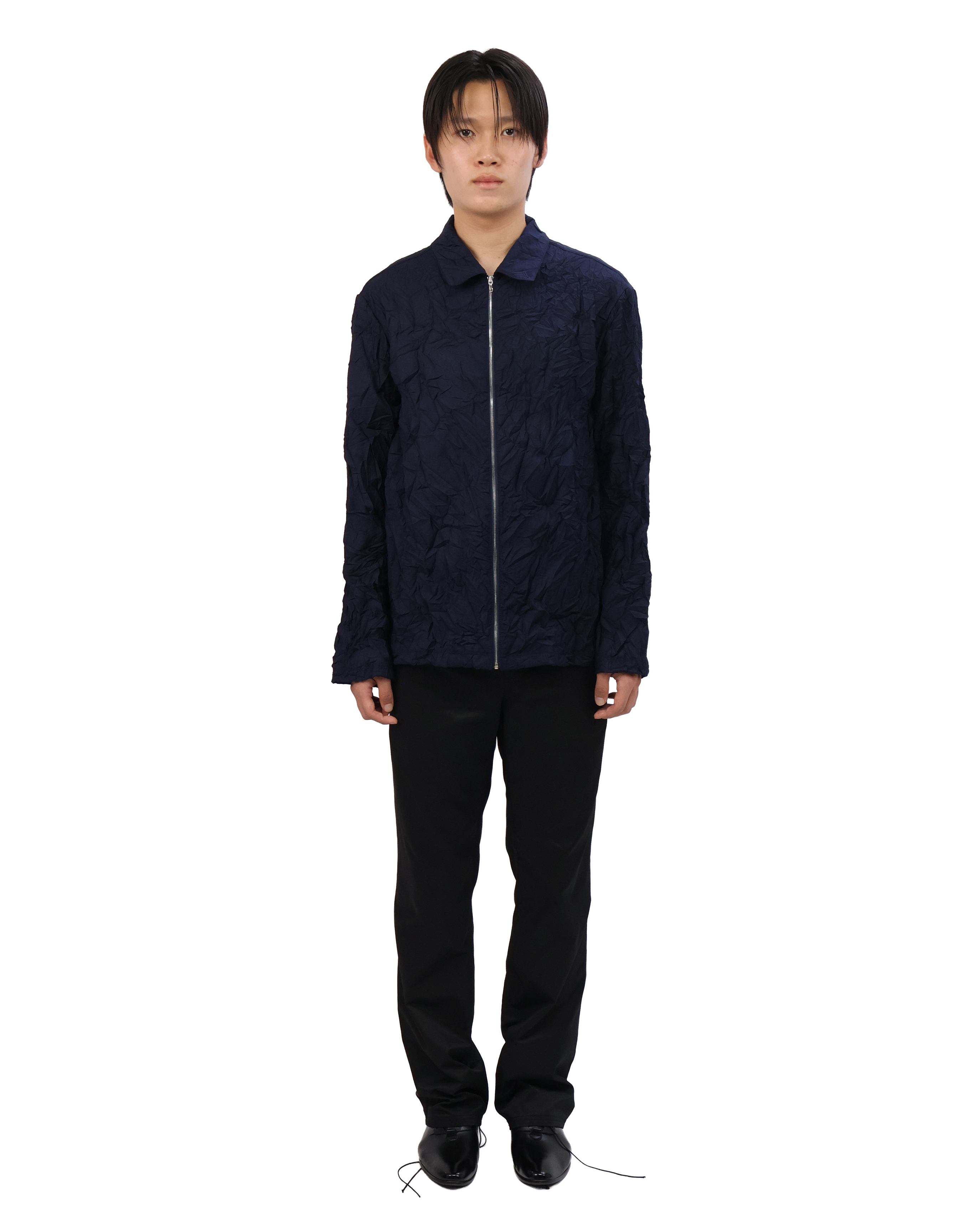 Pleated Collar Shirt - Deep Navy