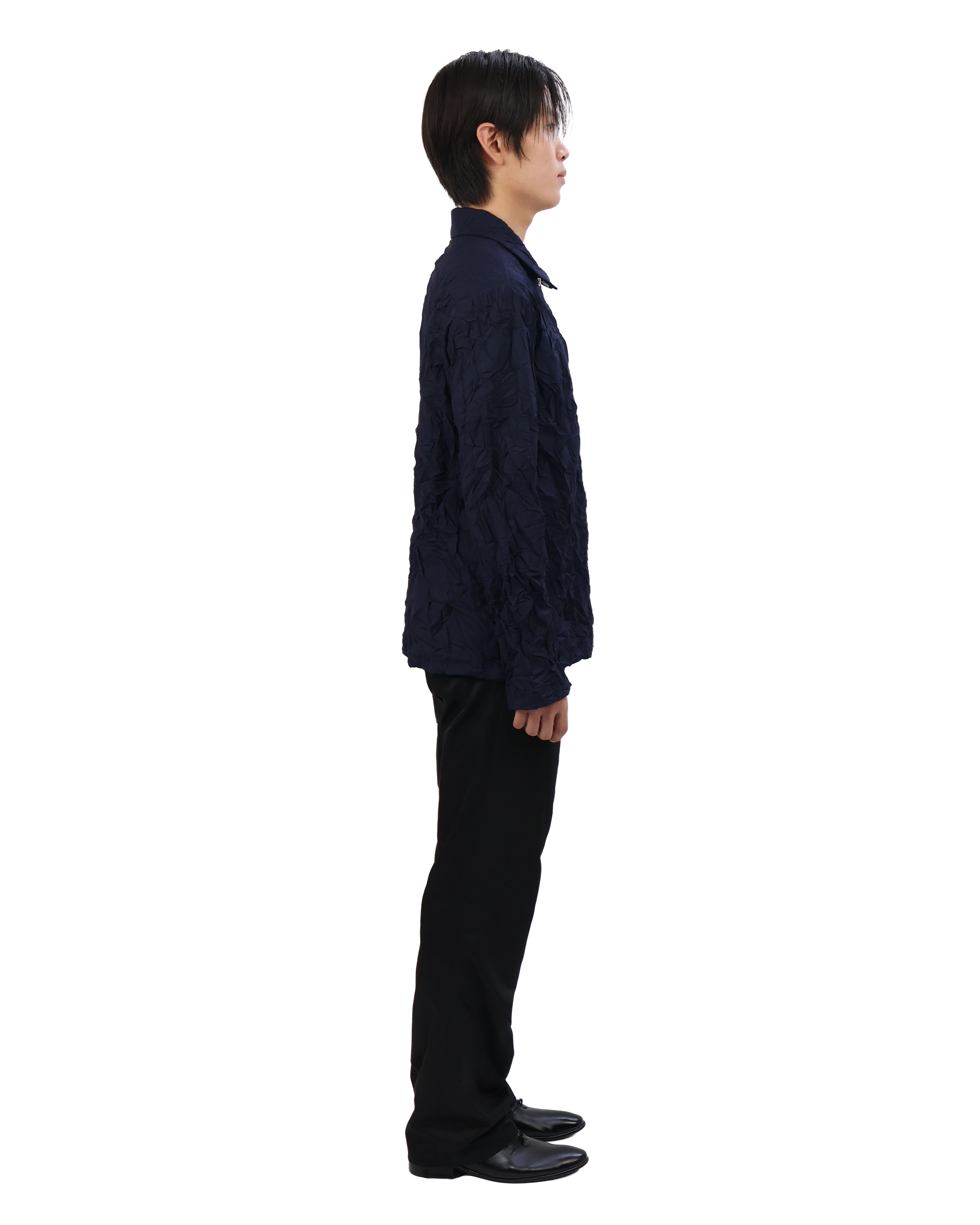 Pleated Collar Shirt - Deep Navy