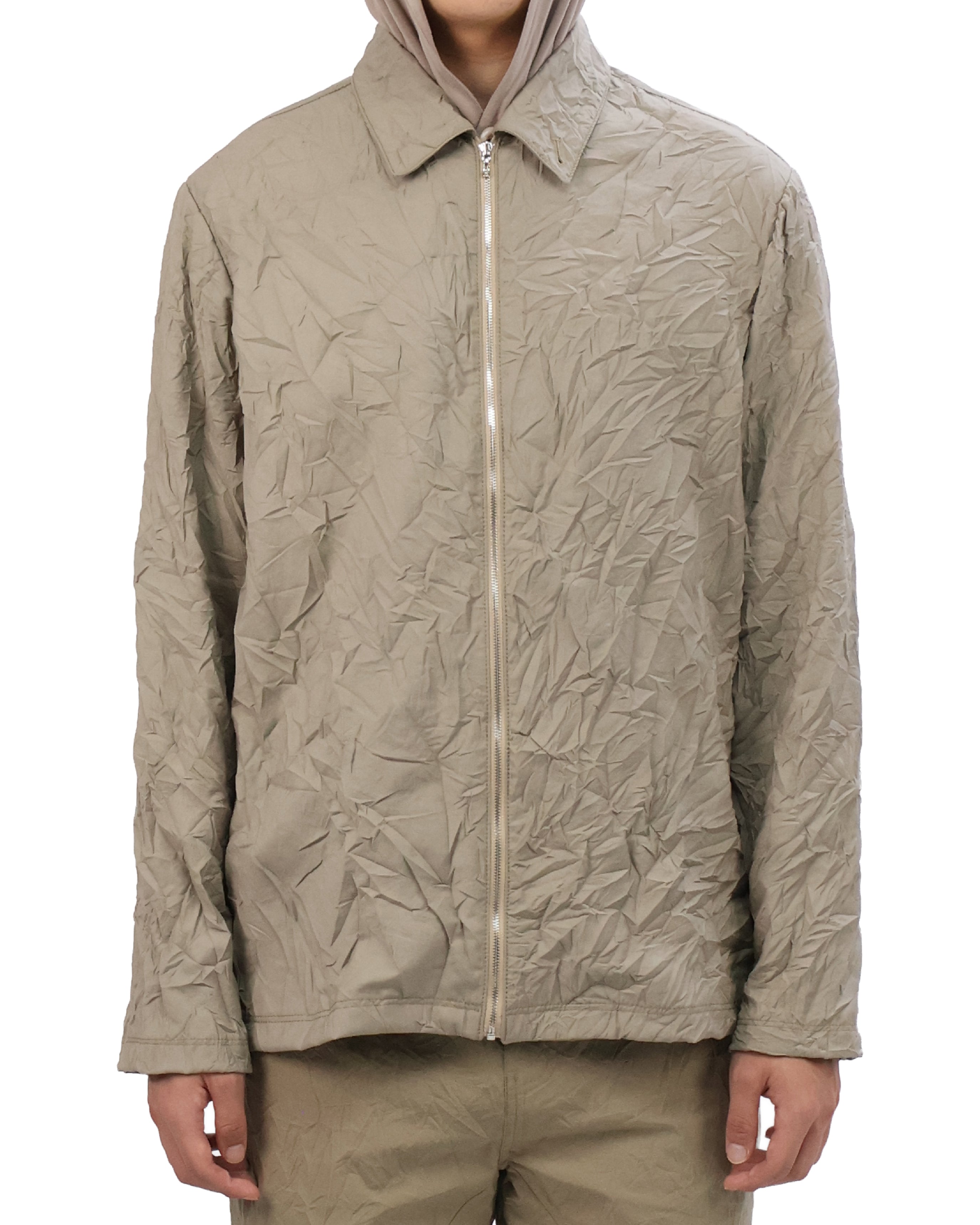 Pleated Collar Shirt - Sand Beige