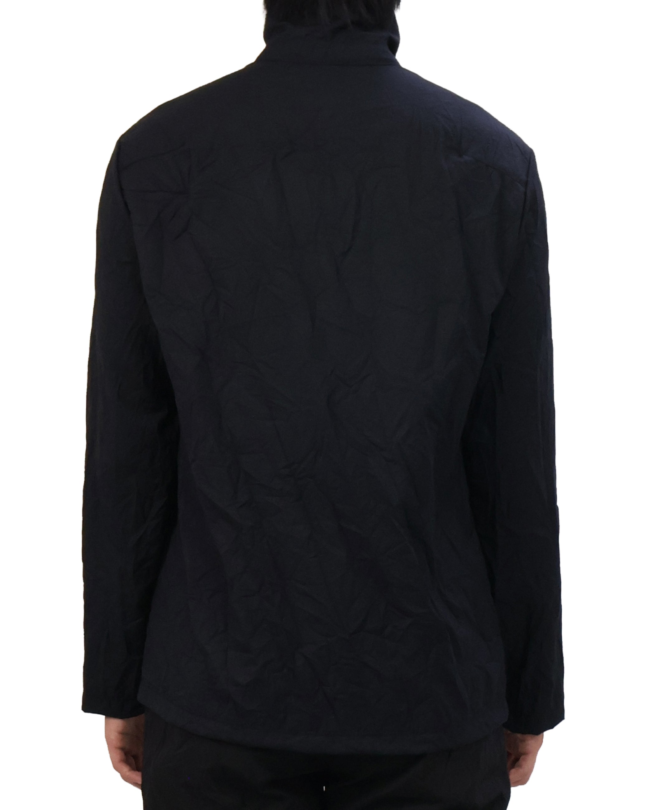 Pleated Collar Shirt - Black