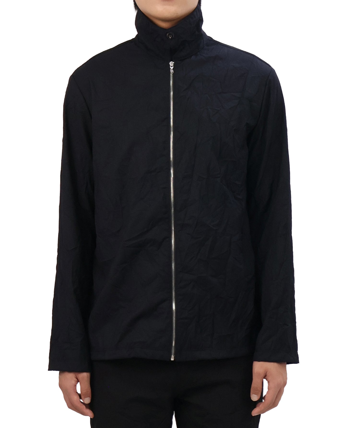 Pleated Collar Shirt - Black