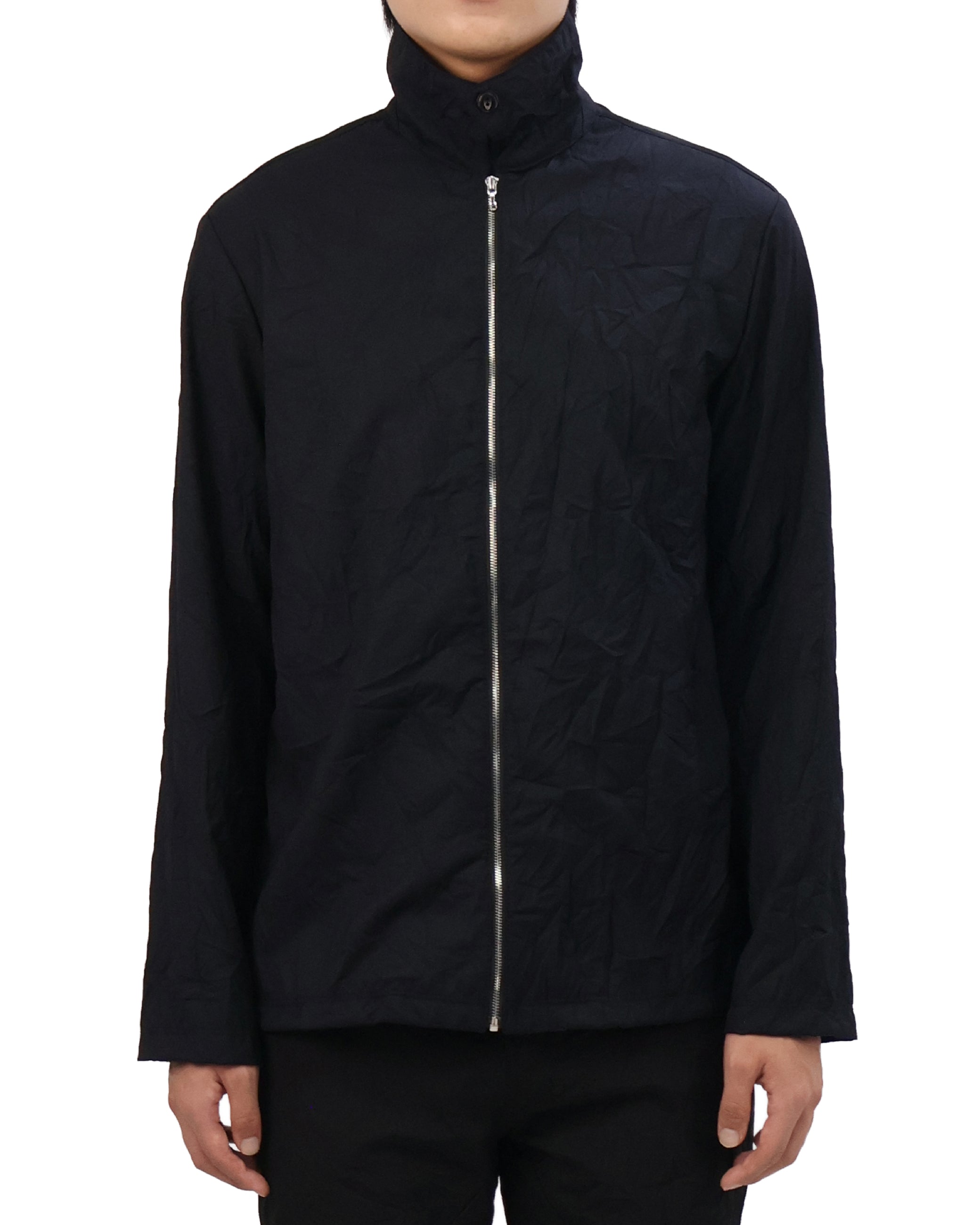 Pleated Collar Shirt - Black