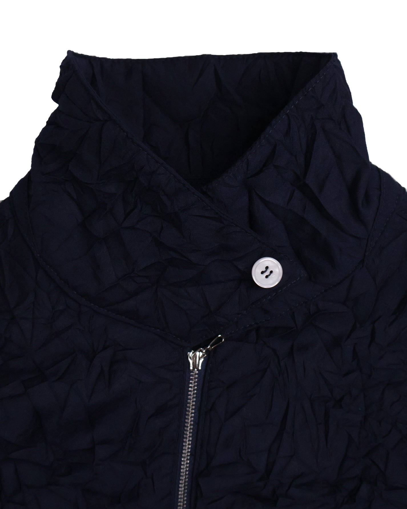 Pleated Collar Shirt - Deep Navy