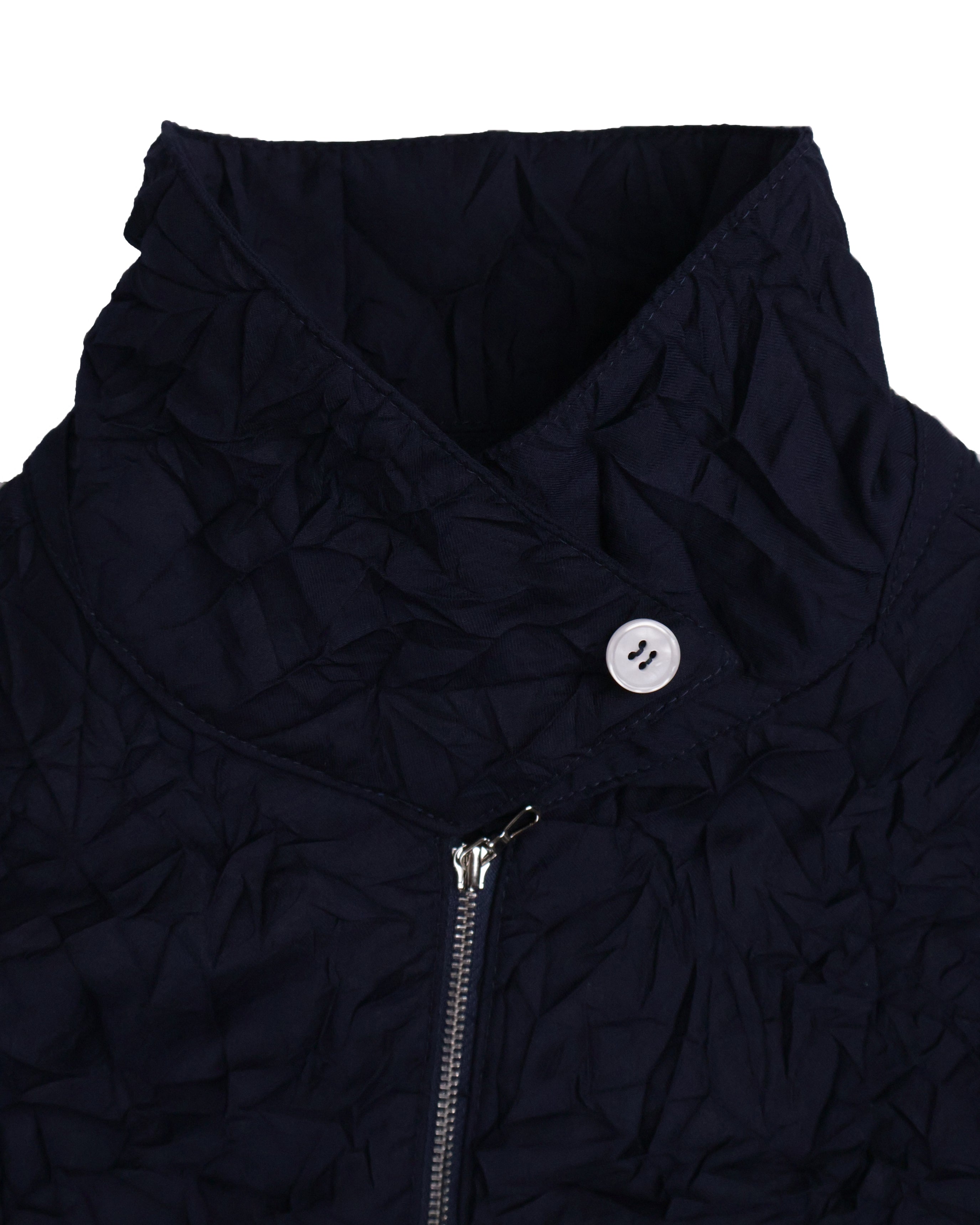 Pleated Collar Shirt - Deep Navy