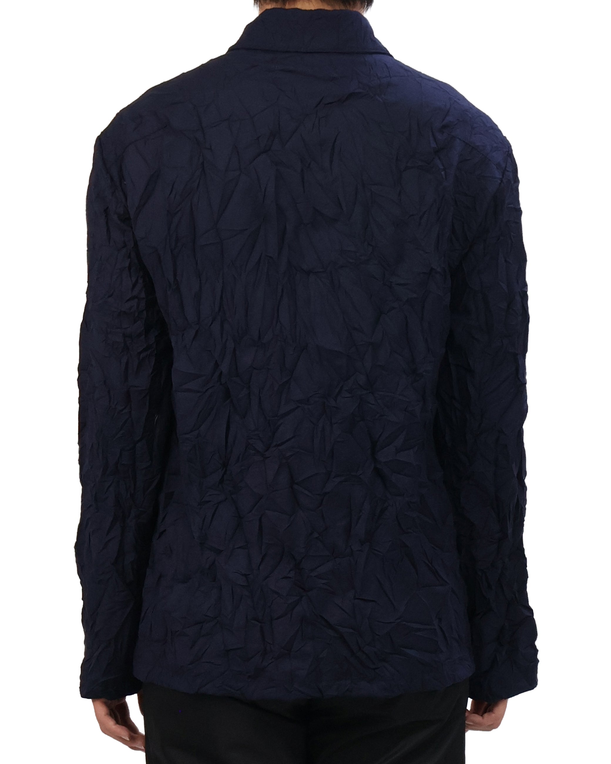 Pleated Collar Shirt - Deep Navy