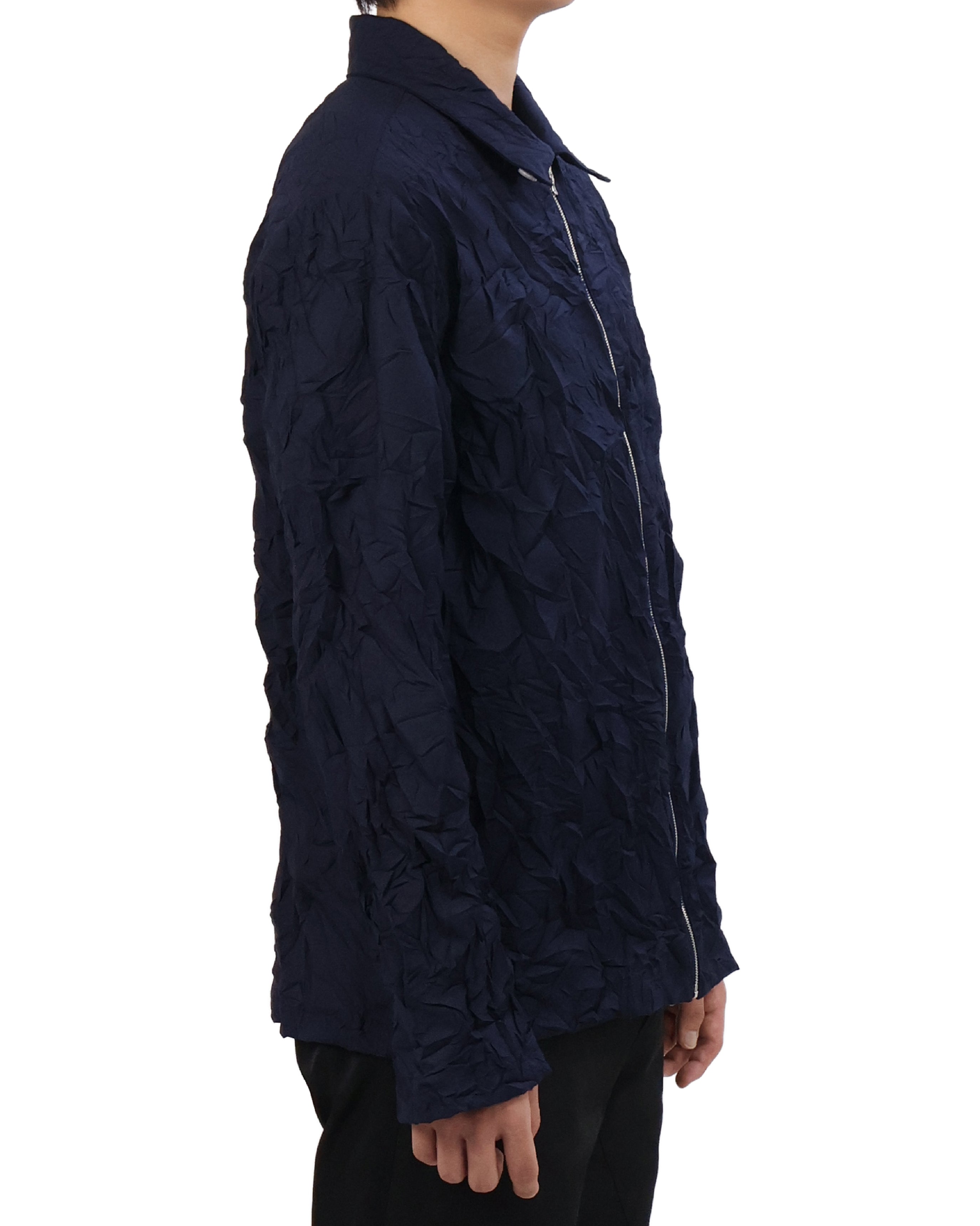 Pleated Collar Shirt - Deep Navy