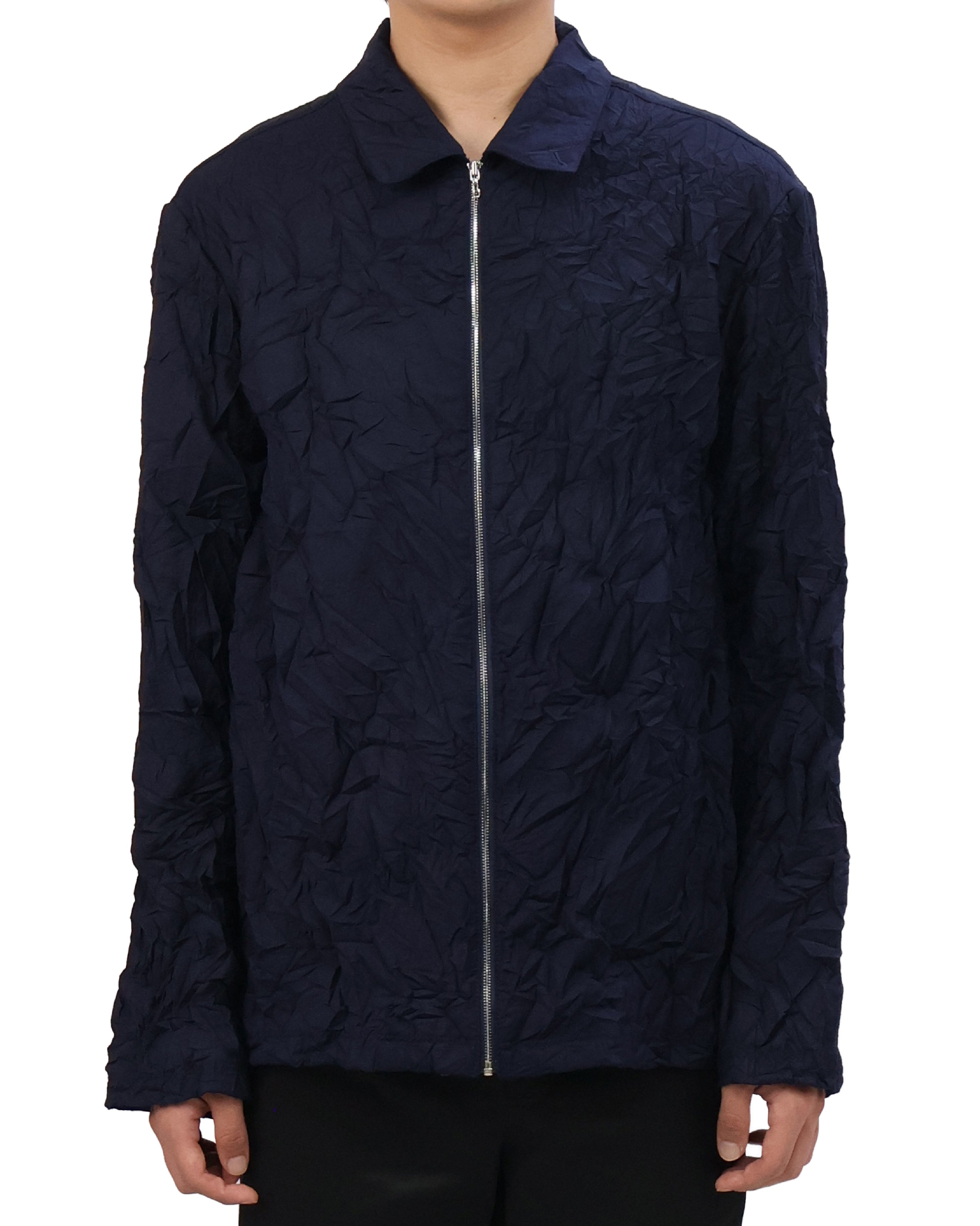 Pleated Collar Shirt - Deep Navy