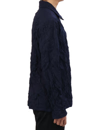 Pleated Collar Shirt - Deep Navy