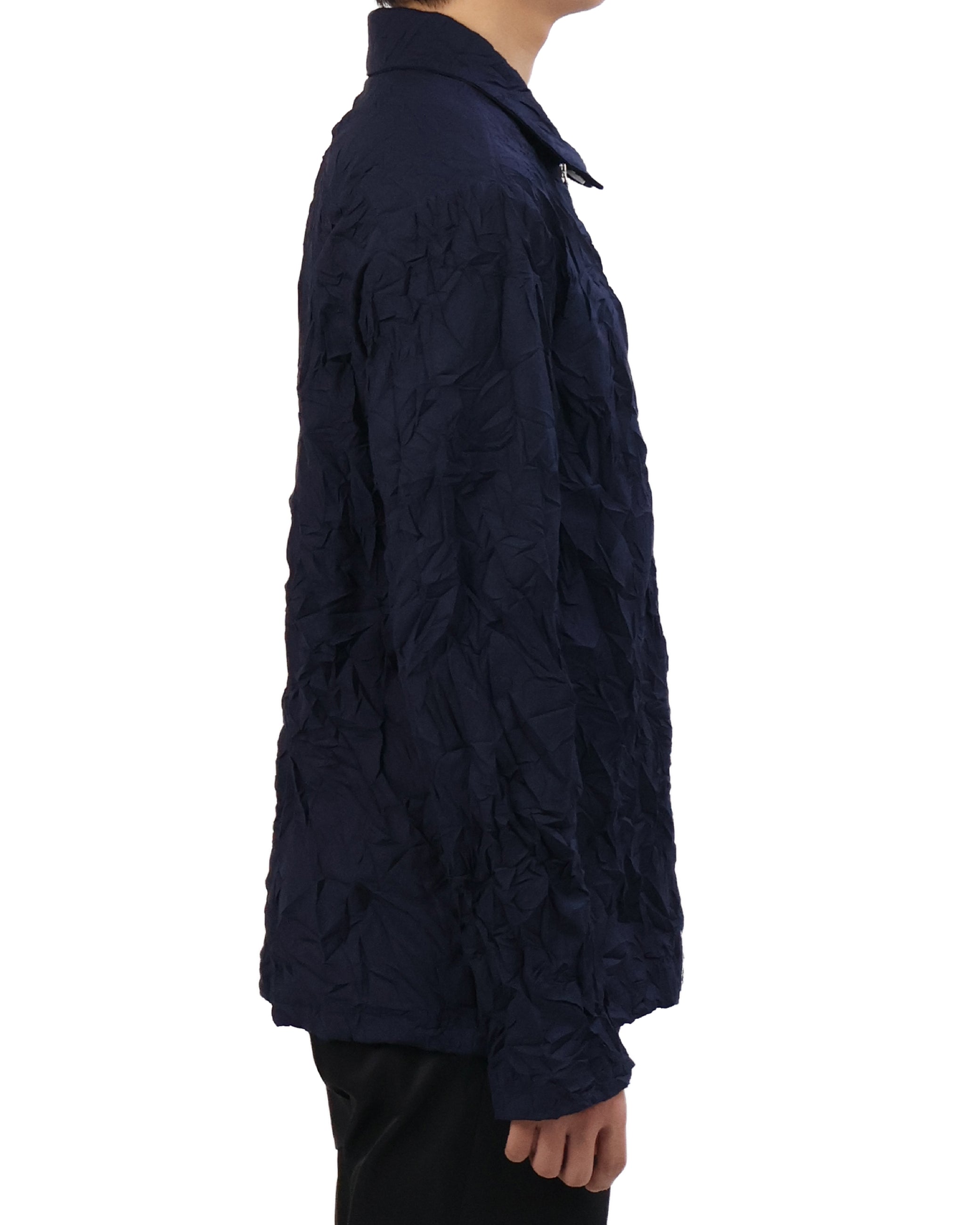 Pleated Collar Shirt - Deep Navy