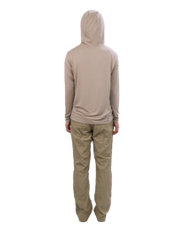 Buttoned Neck Hoodie -  Beige