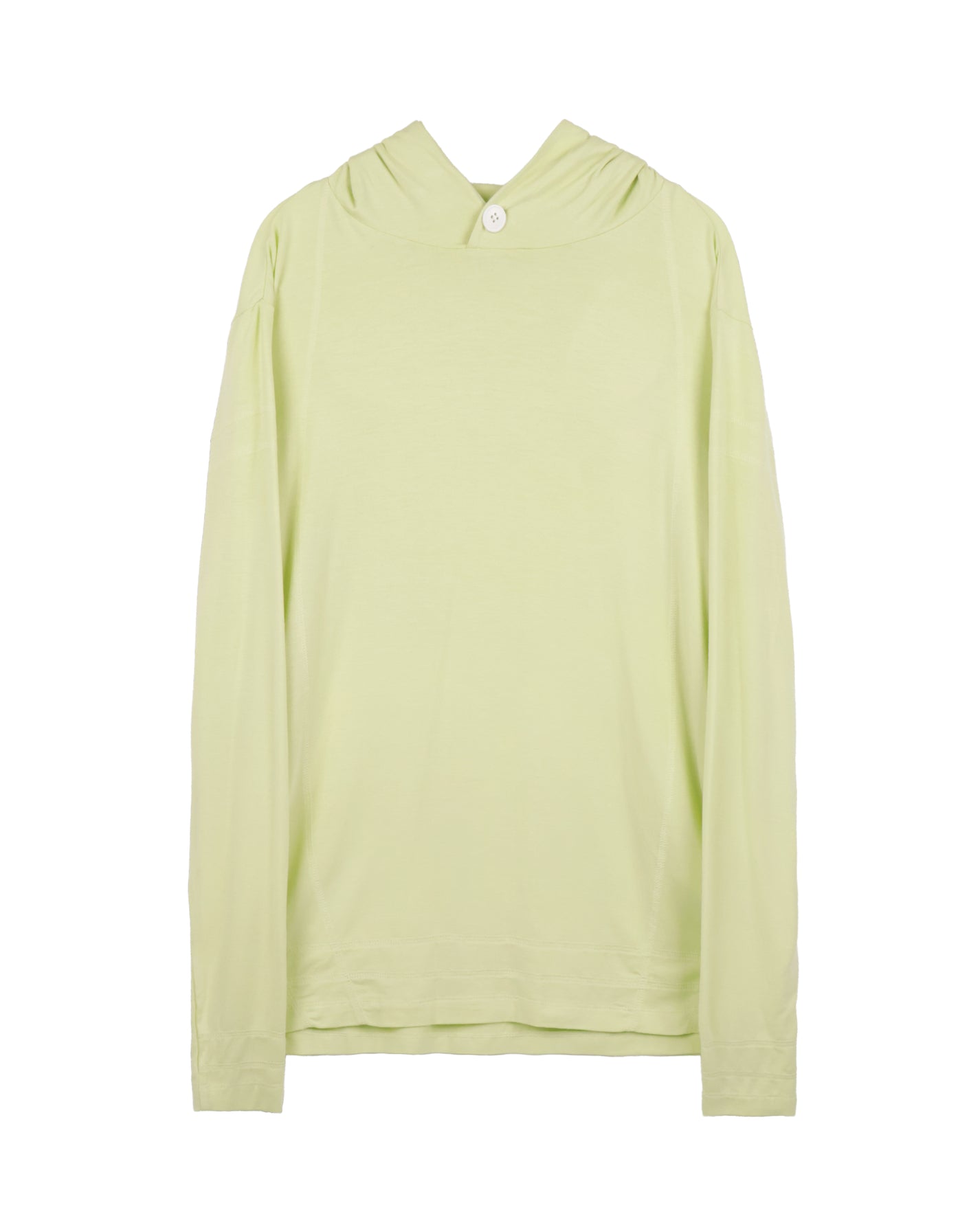 Buttoned Neck Hoodie -  Neon Yellow